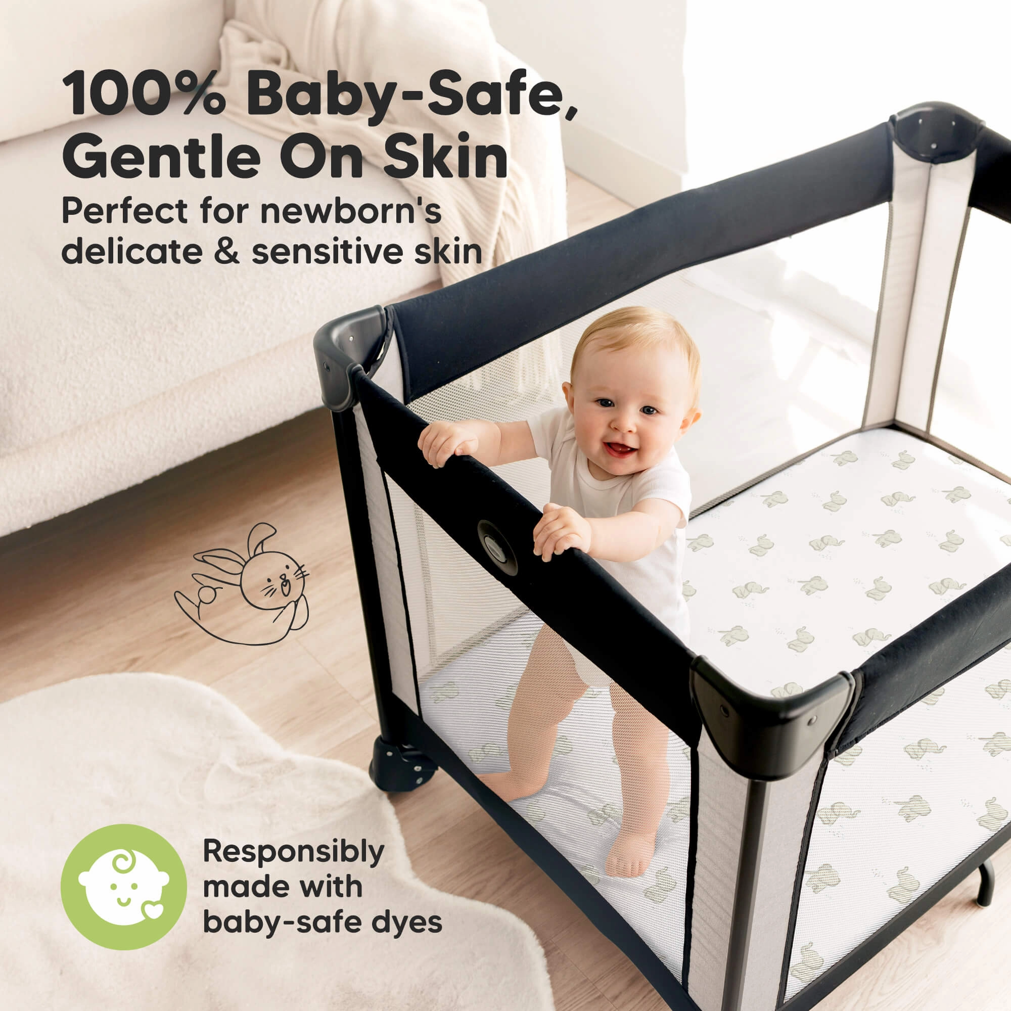 Isla Fitted Mini Crib Sheets (Elly)