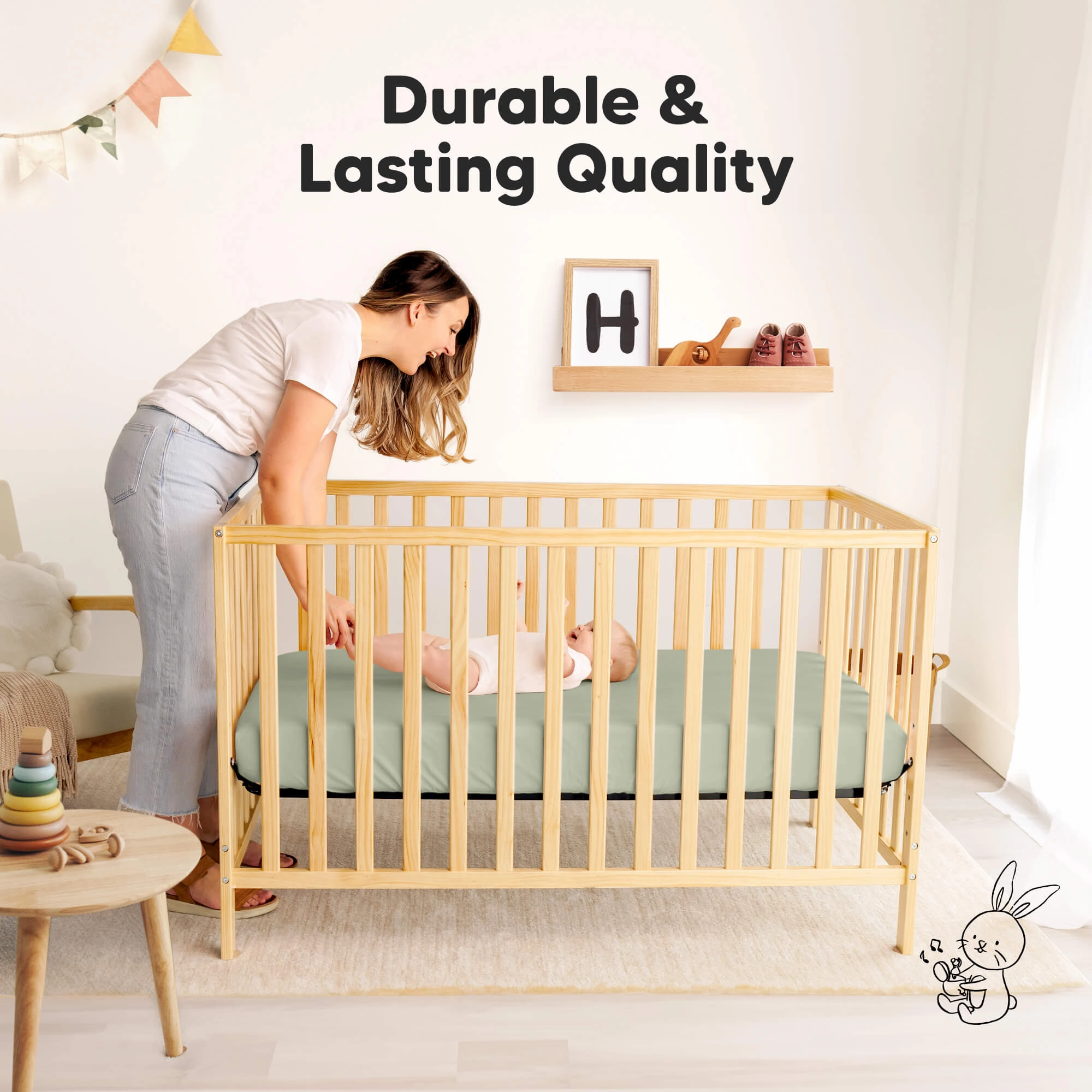 Isla Fitted Mini Crib Sheets (Foxtrot)