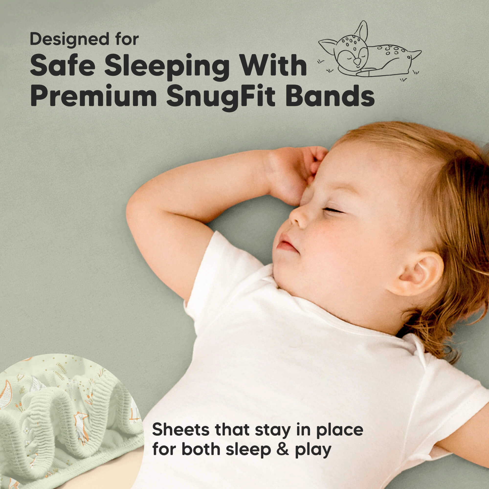 Isla Fitted Mini Crib Sheets (Foxtrot)