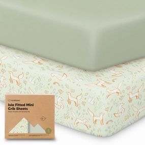 Isla Fitted Mini Crib Sheets (Foxtrot)