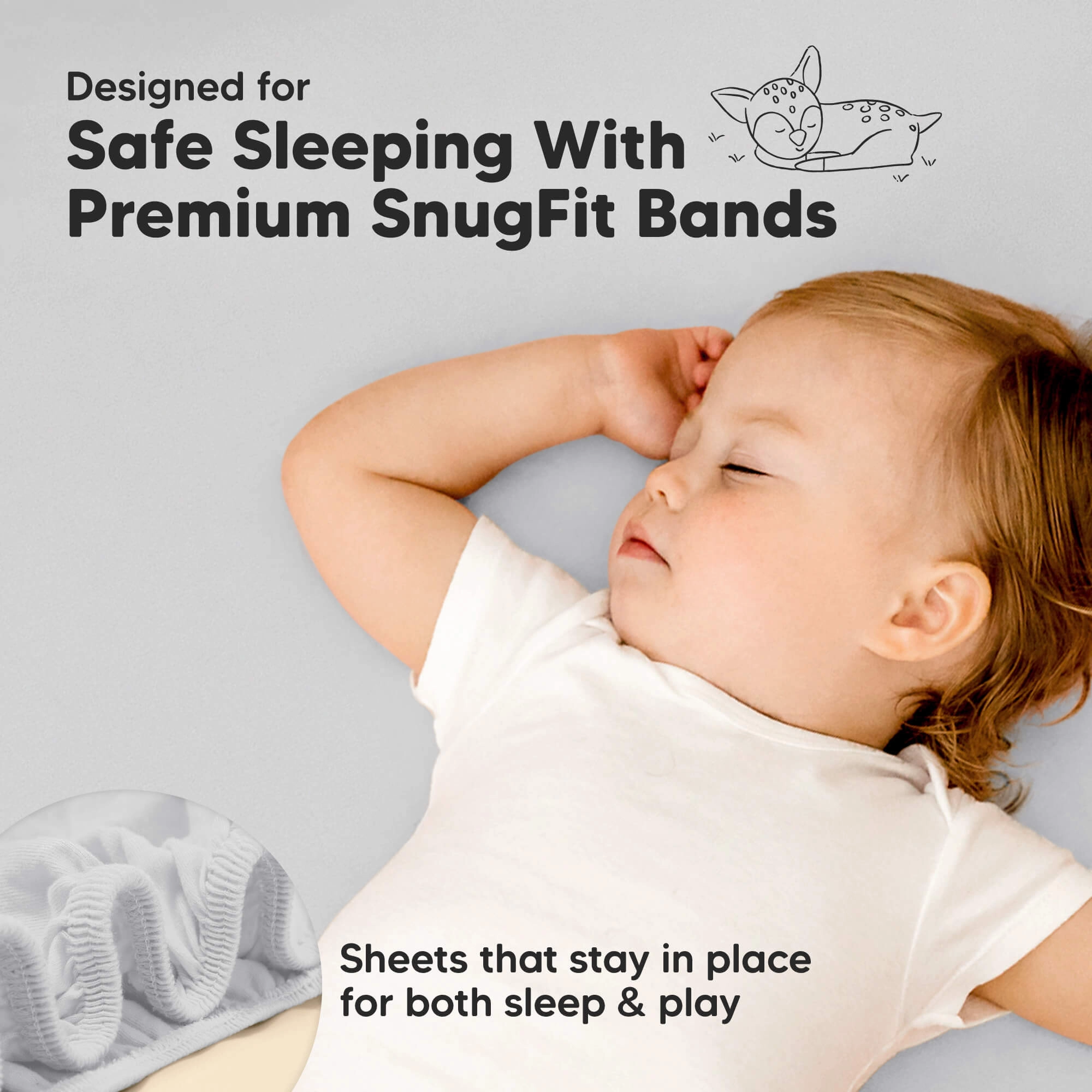 Isla Fitted Mini Crib Sheets (French Gray)