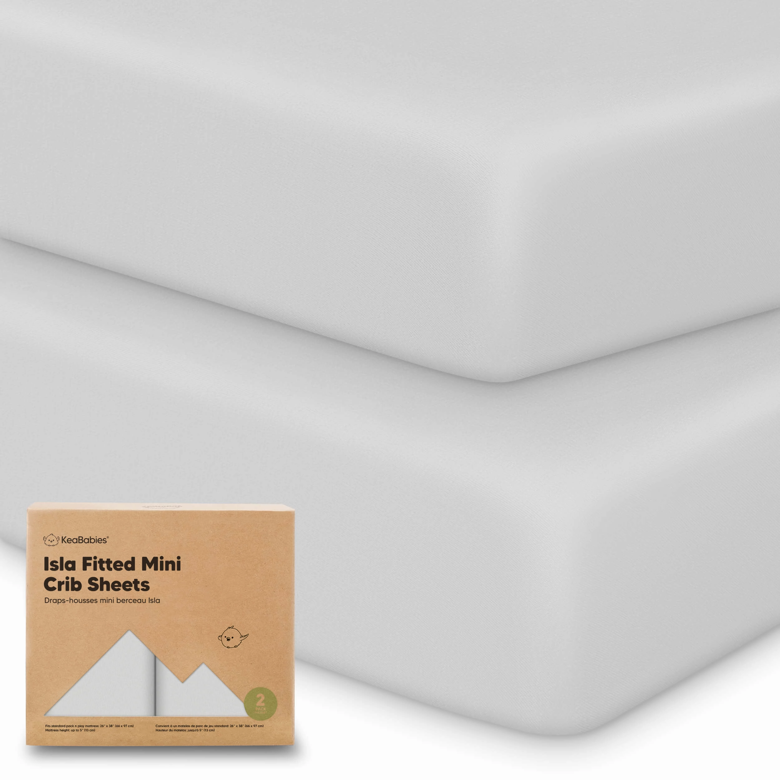 Isla Fitted Mini Crib Sheets (French Gray)