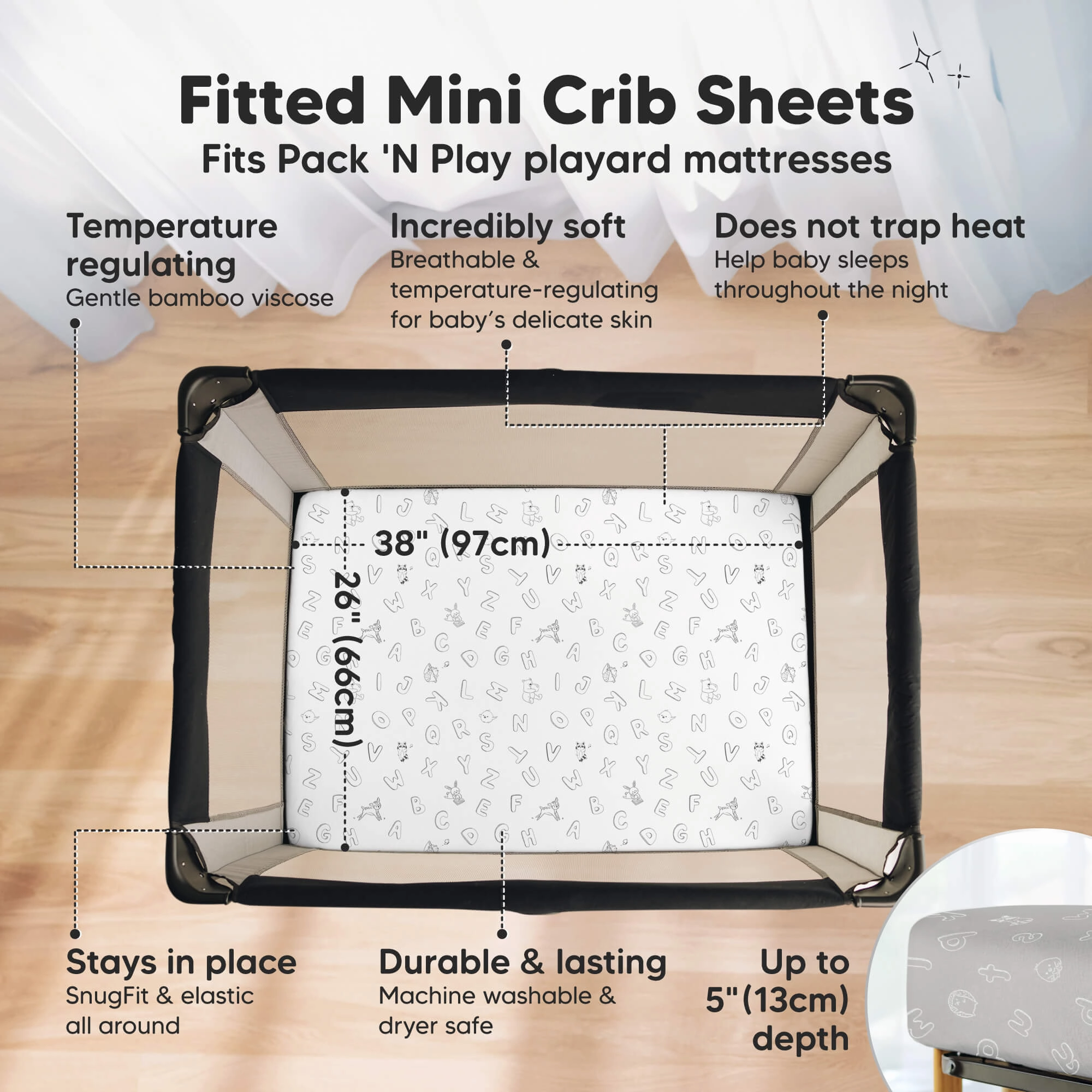 Isla Fitted Mini Crib Sheets
