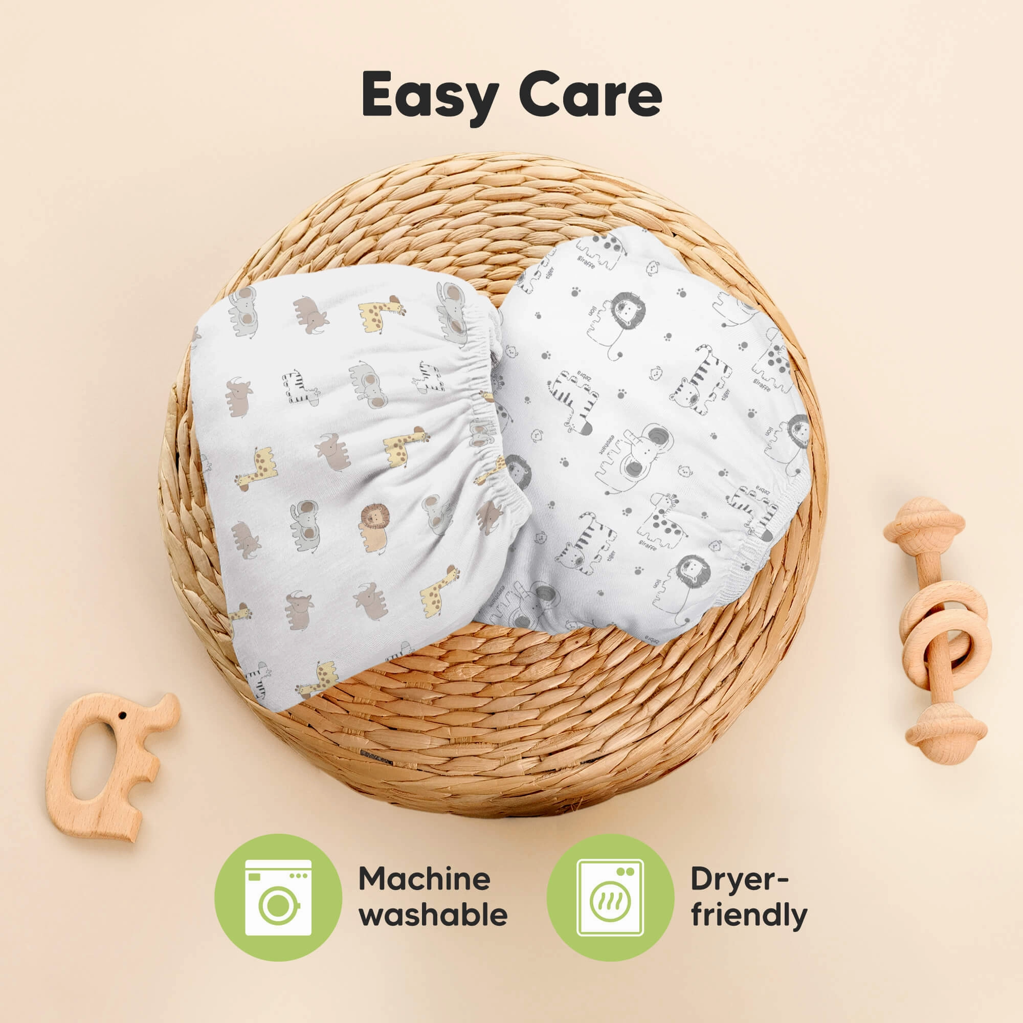 Isla Fitted Mini Crib Sheets (KeaSafari)