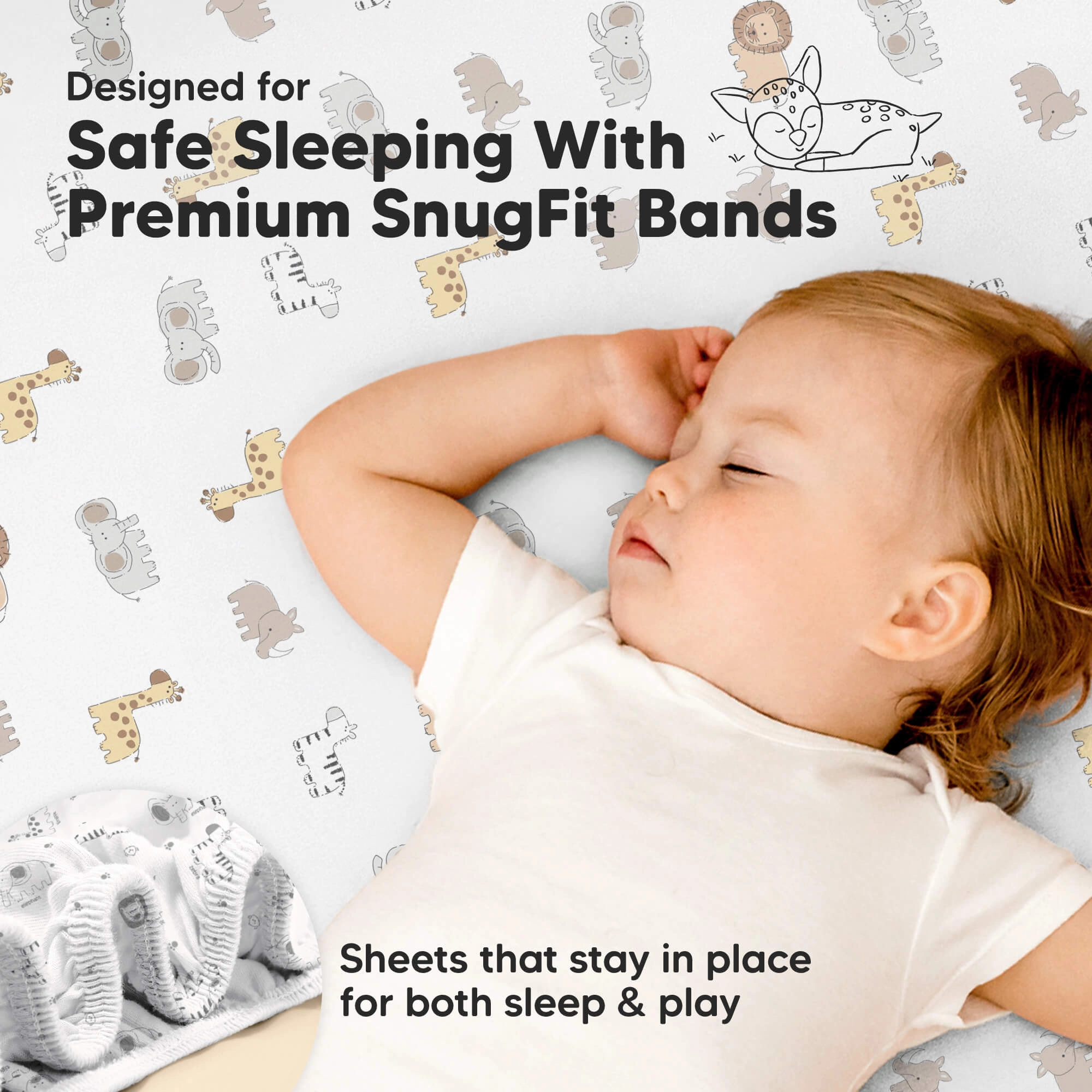 Isla Fitted Mini Crib Sheets (KeaSafari)