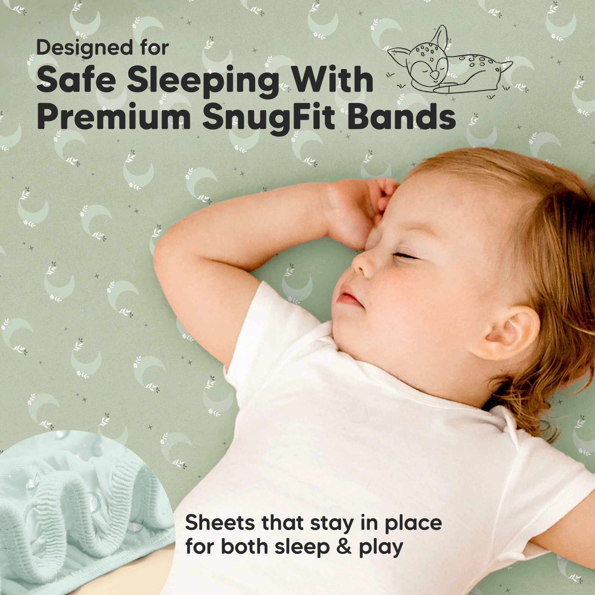 Isla Fitted Mini Crib Sheets (Lunaris)