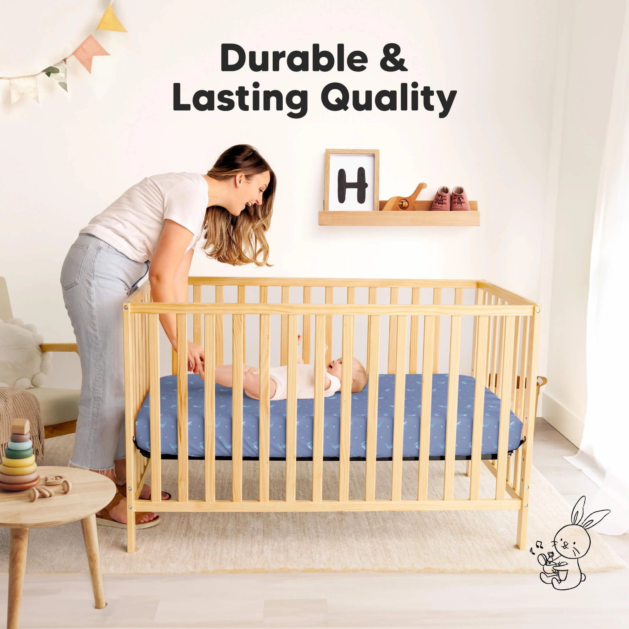 Isla Fitted Mini Crib Sheets (Marine Muse)