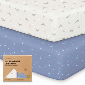 Isla Fitted Mini Crib Sheets (Marine Muse)