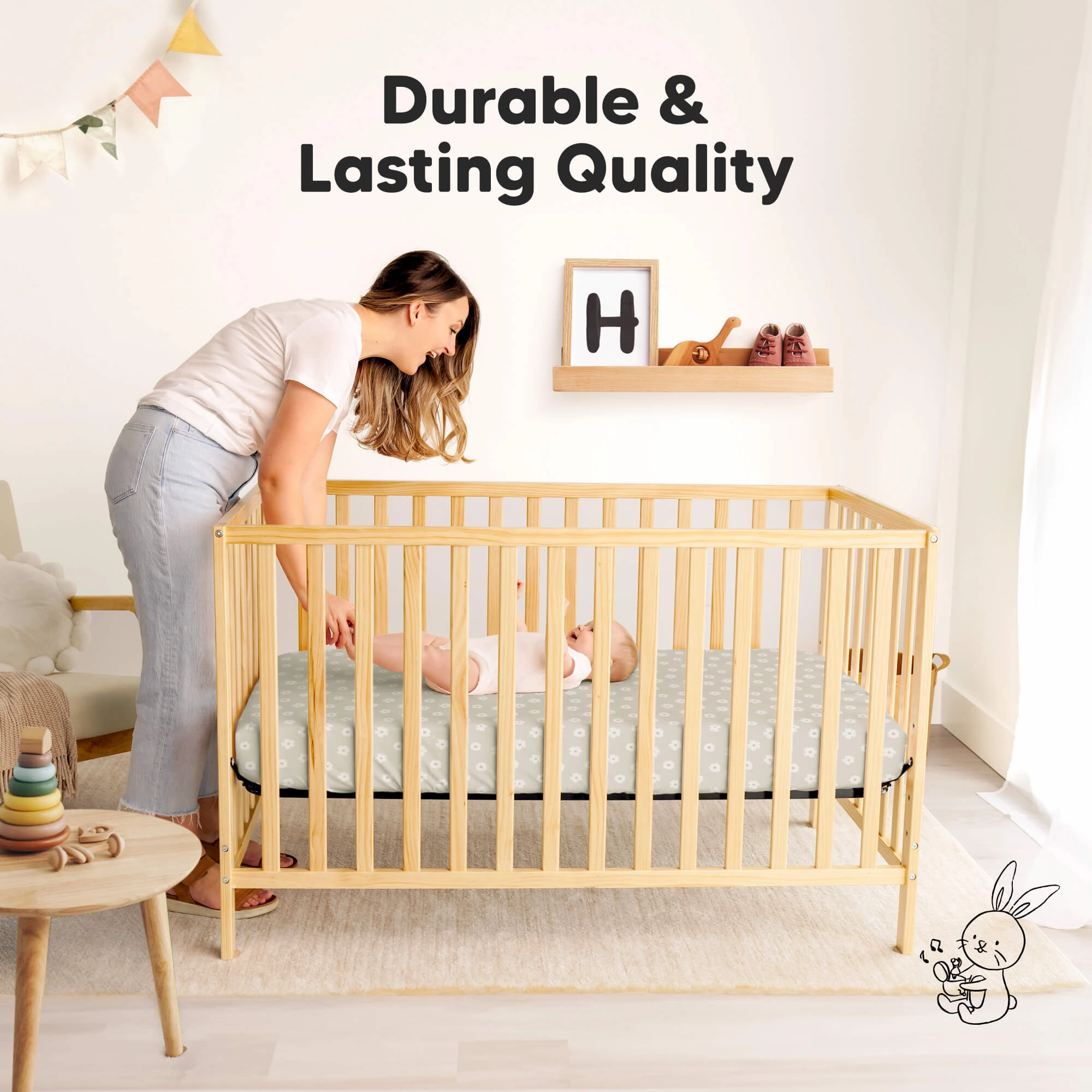 Isla Fitted Mini Crib Sheets (Meadow)