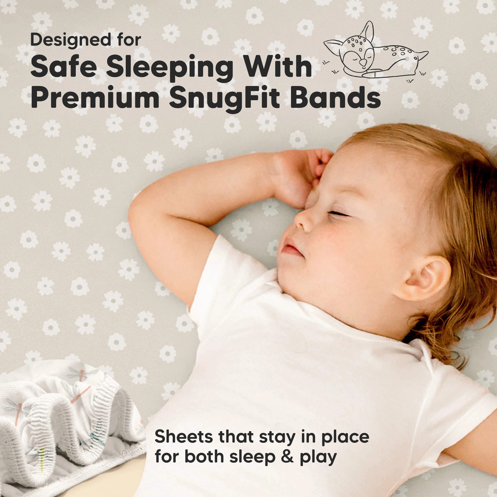 Isla Fitted Mini Crib Sheets (Meadow)