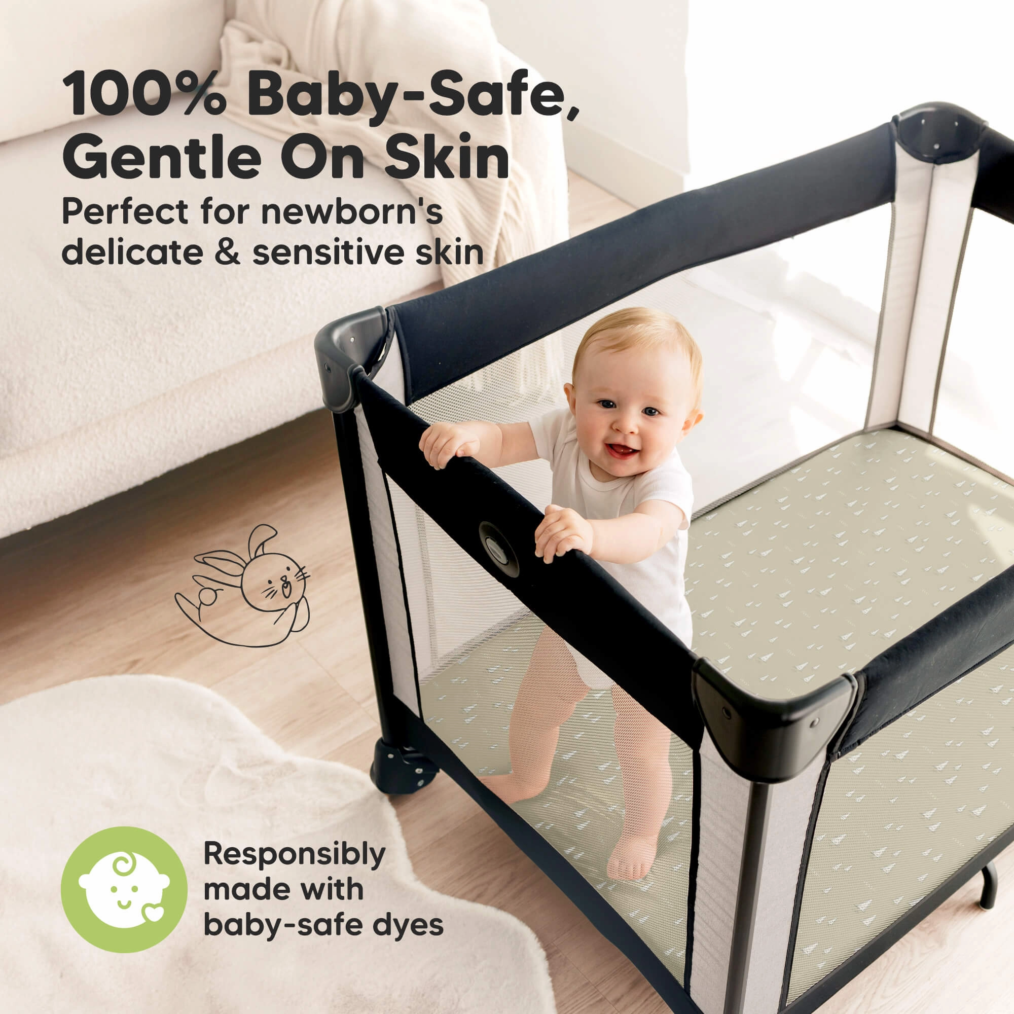 Isla Fitted Mini Crib Sheets (Pine Grove)