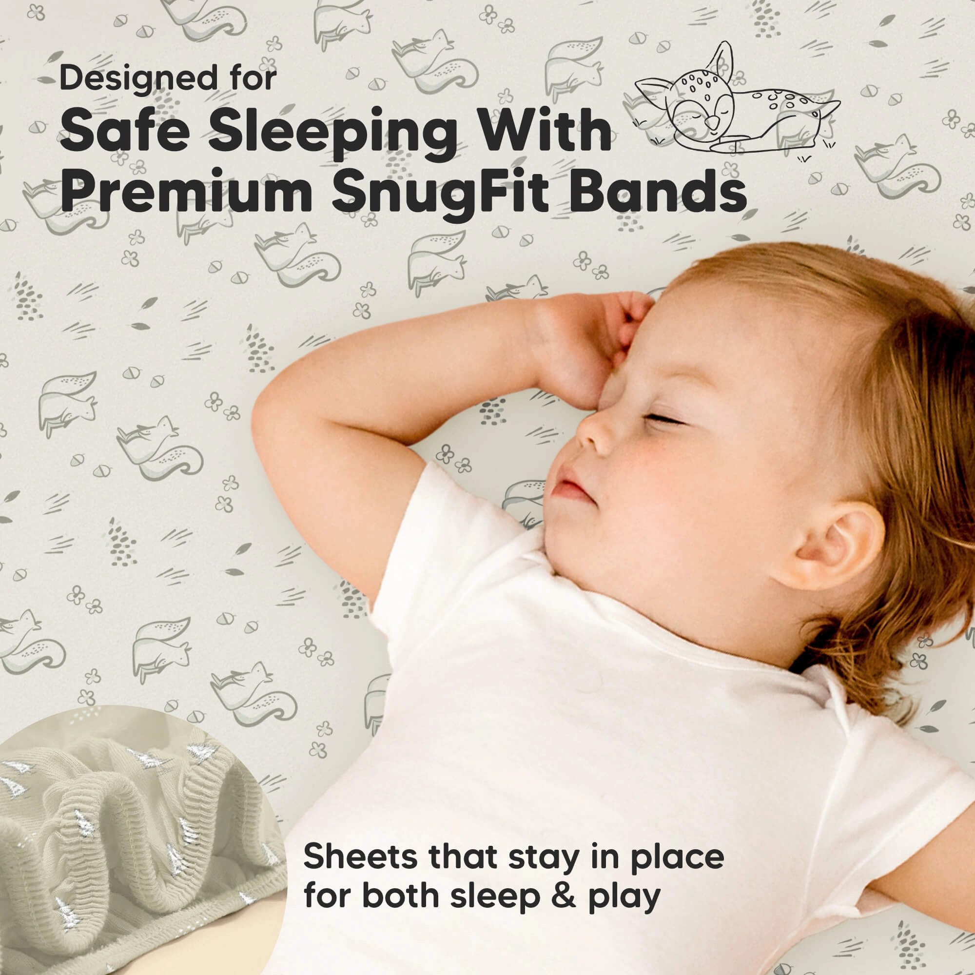 Isla Fitted Mini Crib Sheets (Pine Grove)