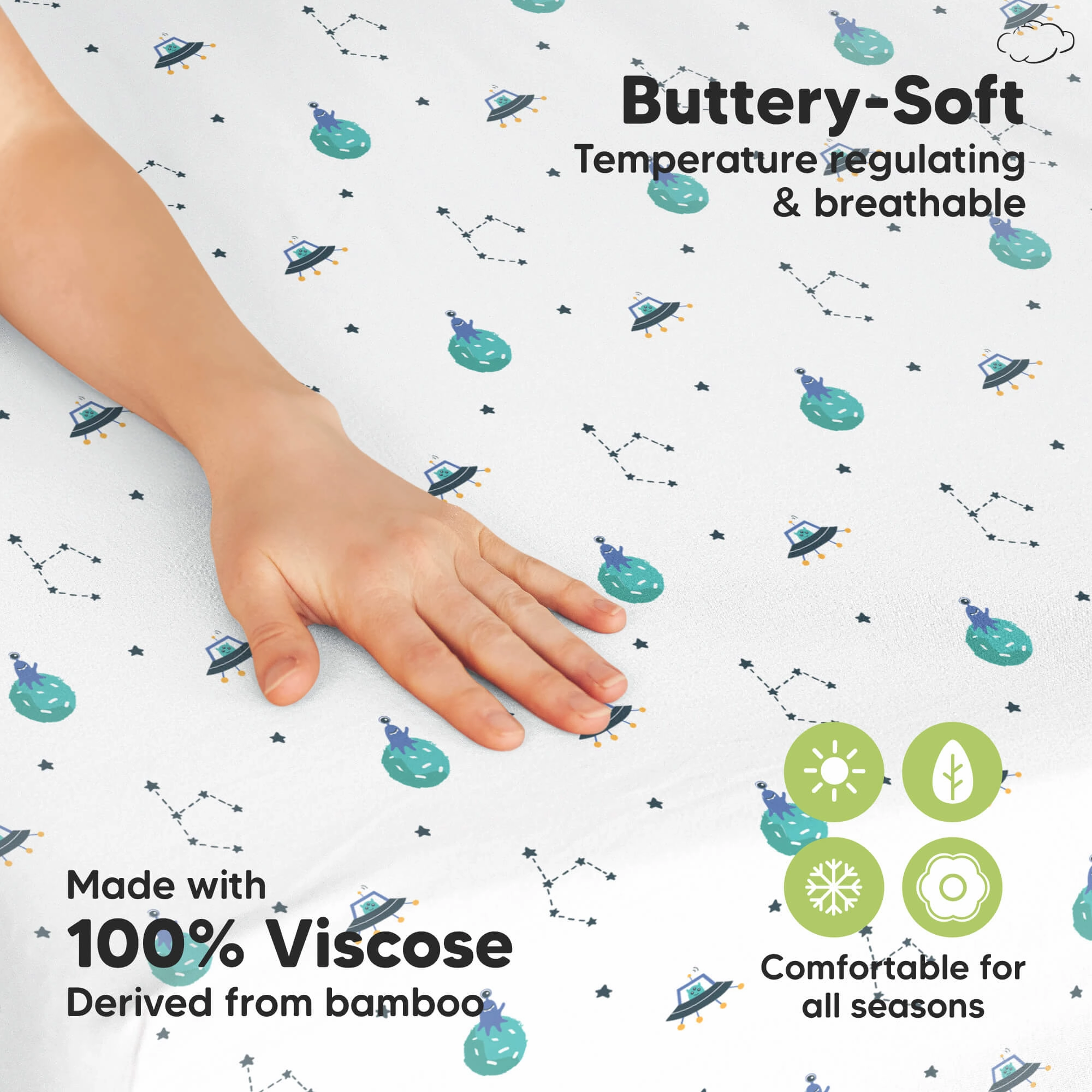 Isla Fitted Mini Crib Sheets (Space Quest)