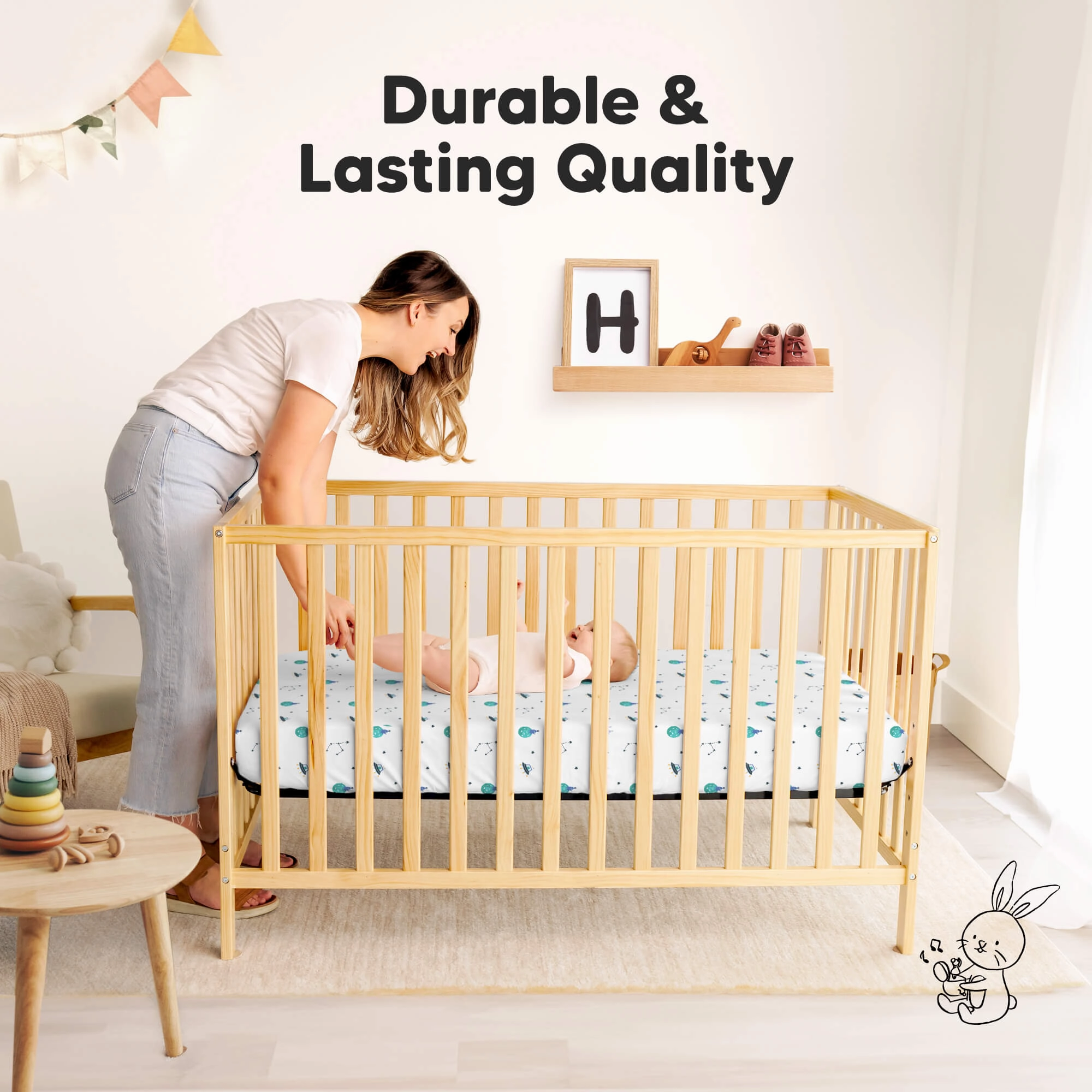 Isla Fitted Mini Crib Sheets (Space Quest)