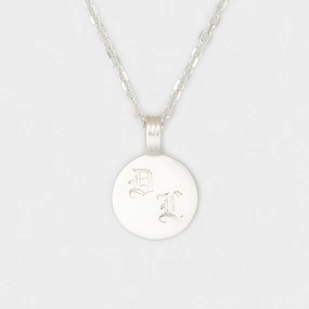 Joan Initial Medallion in Silver For Him