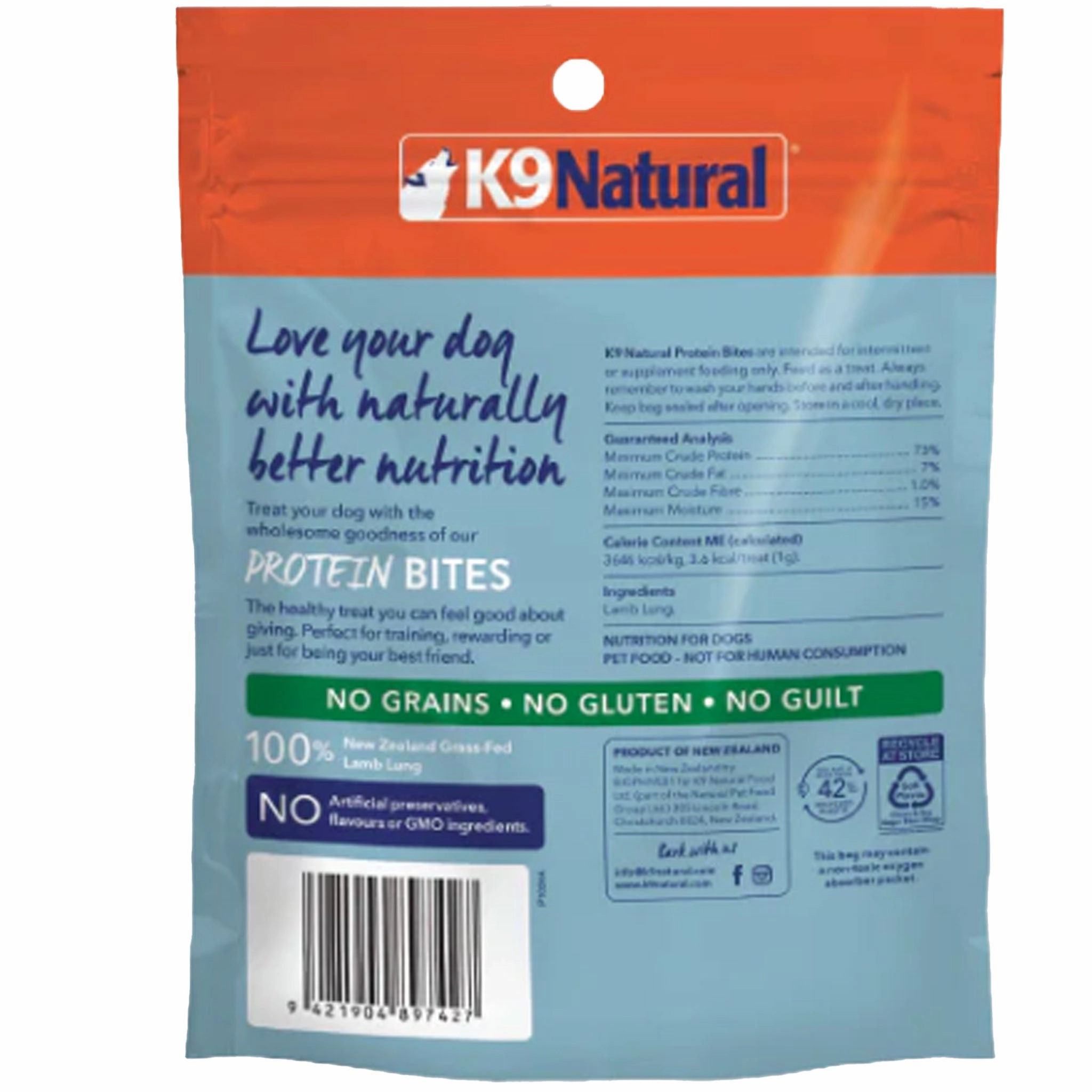 K9 Natural Protein Bites Lamb Lung Dog Treats