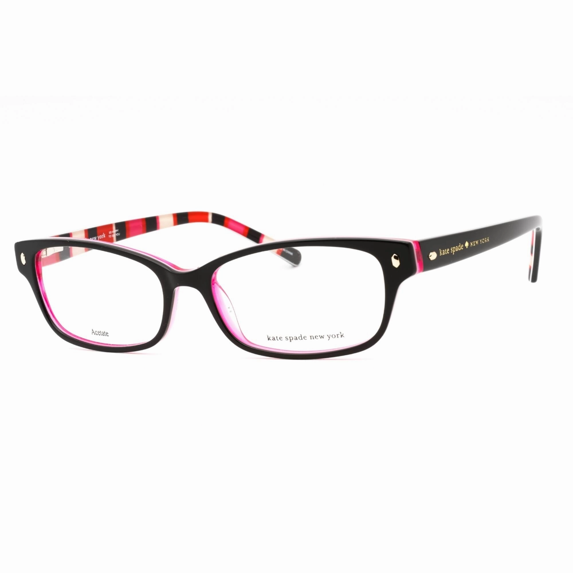 Kate Spade Women's Eyeglasses - Black Pink Striped Rectangular | Lucyann Us 0X78 00