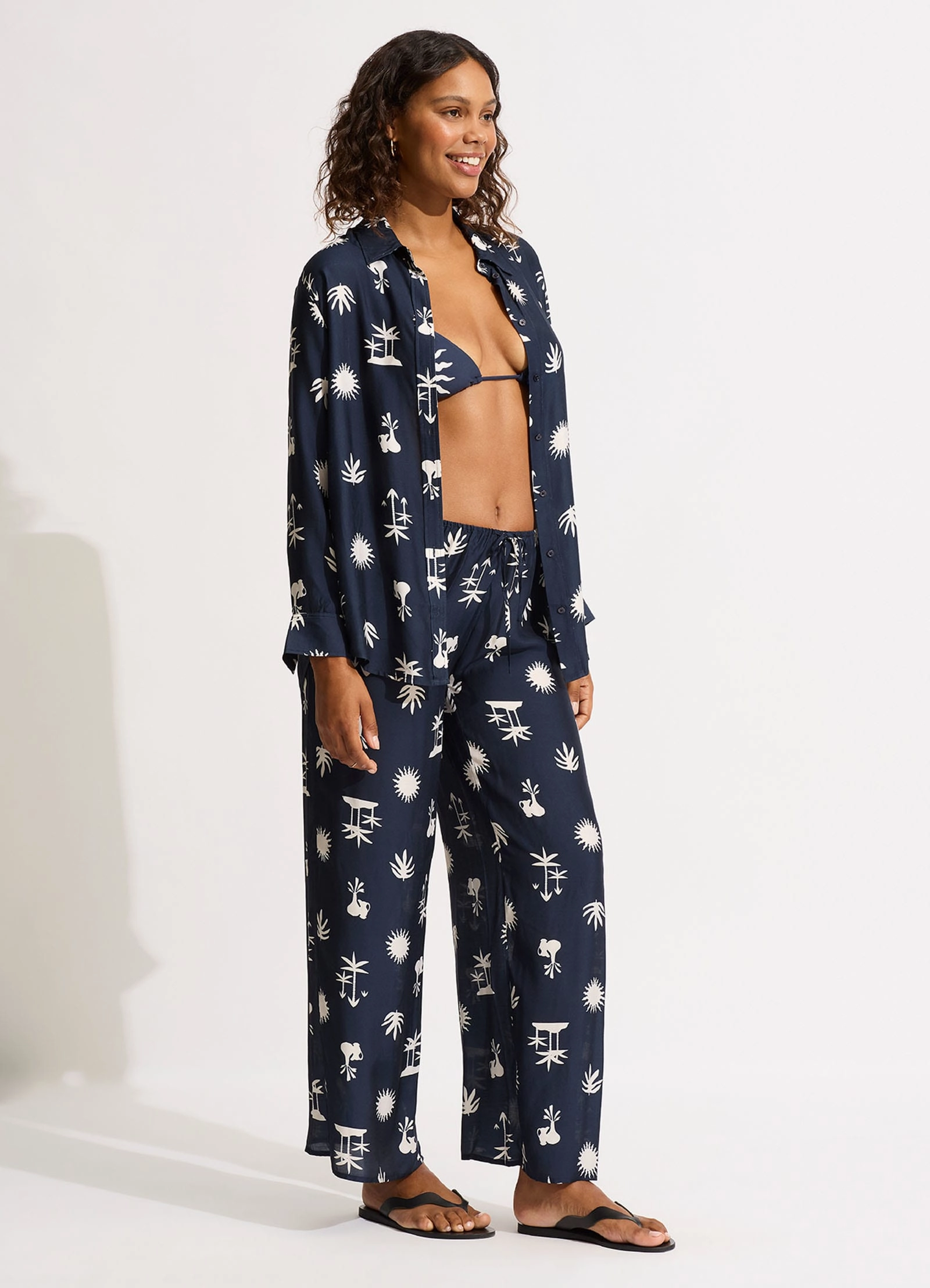 La Palma Silk Shirt - True Navy