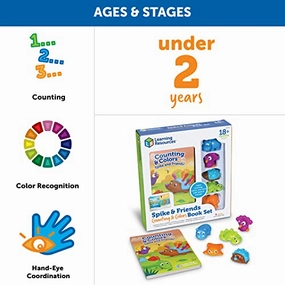 Learning Resources LER9124 Spike and Friends Counting & Colors Book Set - 6 Pieces Educational Toys for Boys and Girls Ages 18  Months