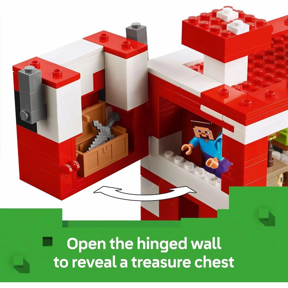 LEGO 6526781 Minecraft The Mooshroom House Building Toy