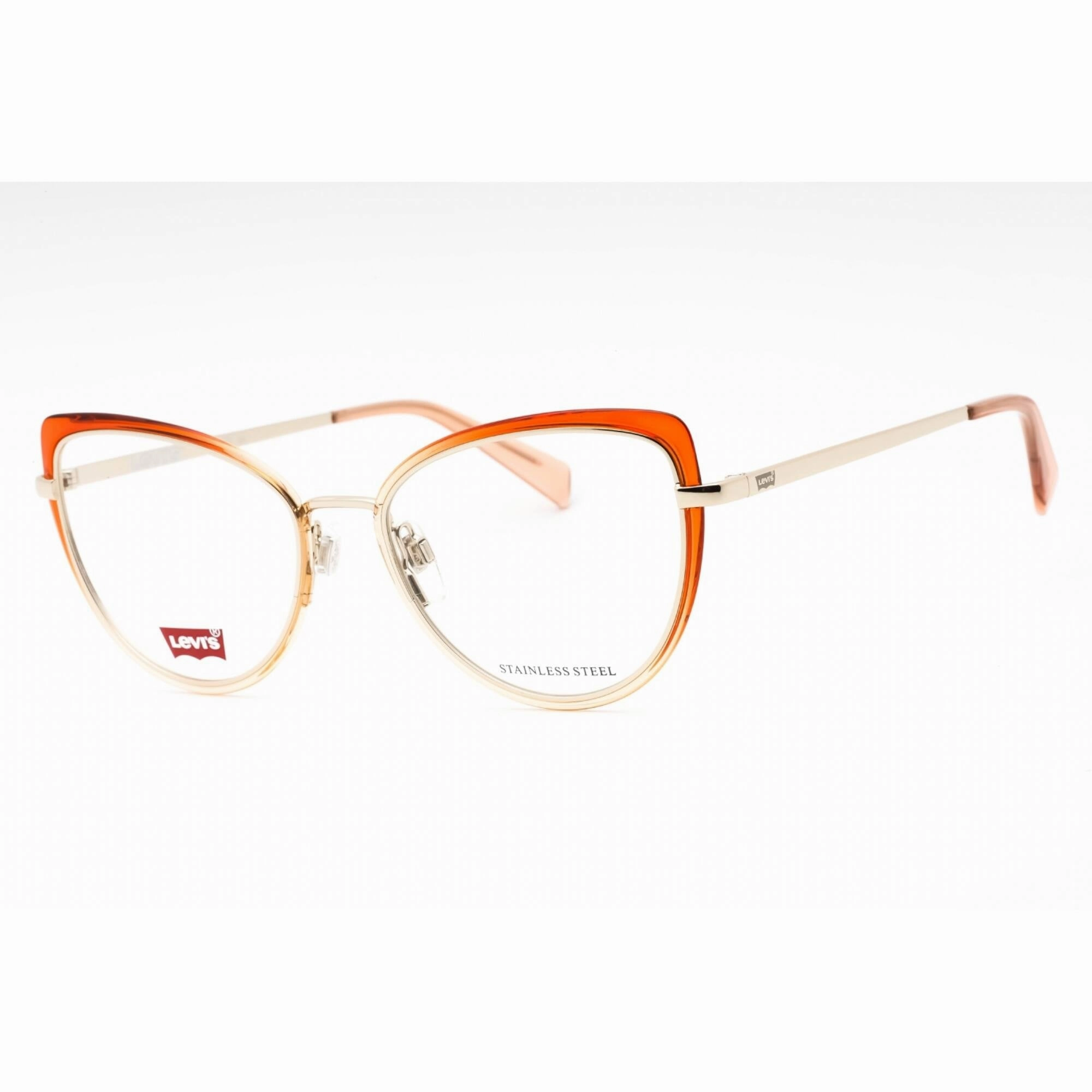 Levi's Women's Eyeglasses - Peach Nude Metal Full Rim Cat Eye Frame | LV 1050 0Y5V 00