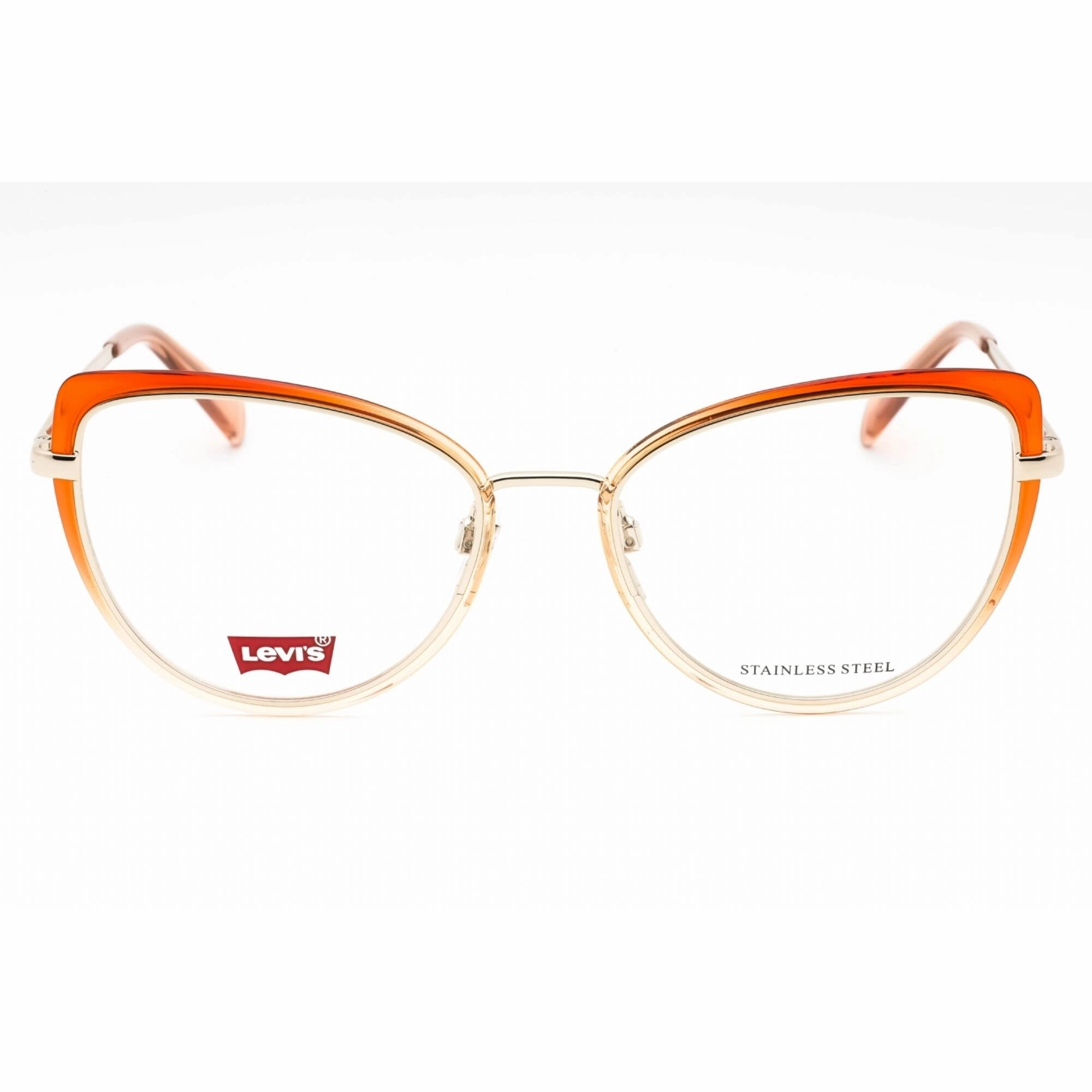 Levi's Women's Eyeglasses - Peach Nude Metal Full Rim Cat Eye Frame | LV 1050 0Y5V 00