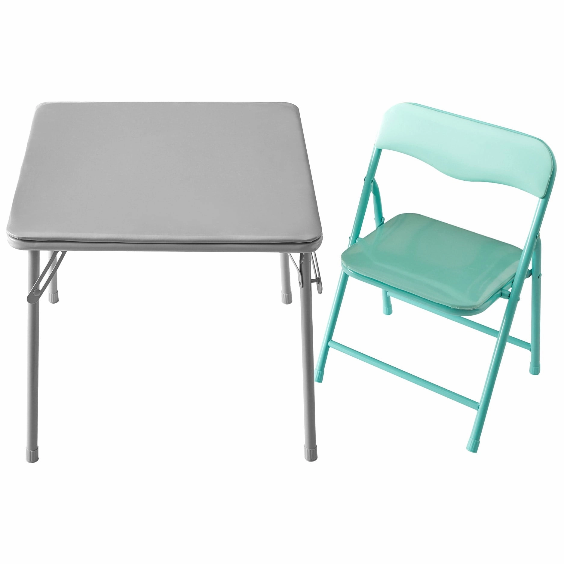 Little Nest WK660886 2-PC Junior Table & Chair Set, Gray/Teal