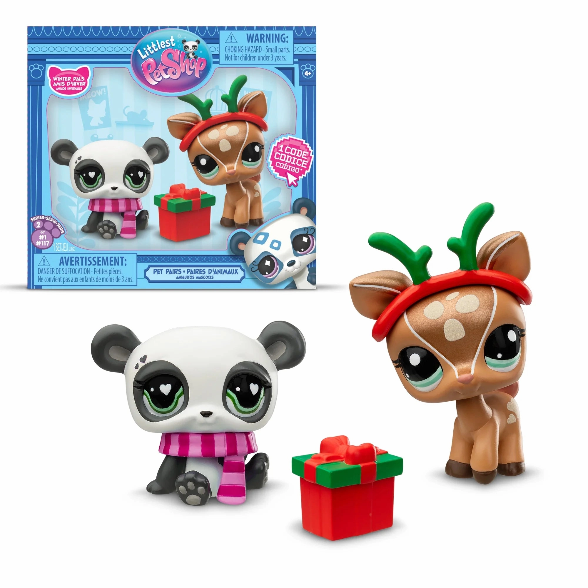 Littlest Pet Shop 00603 Holiday Pet Pairs Winter Pals, 2 Pack, Great for Kids 4 Years and up