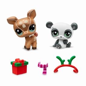 Littlest Pet Shop 00603 Holiday Pet Pairs Winter Pals, 2 Pack, Great for Kids 4 Years and up