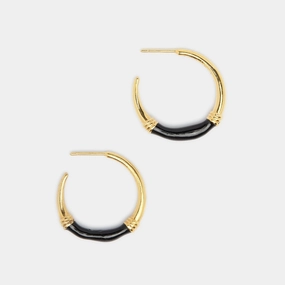 Lola Black Golden Hoops