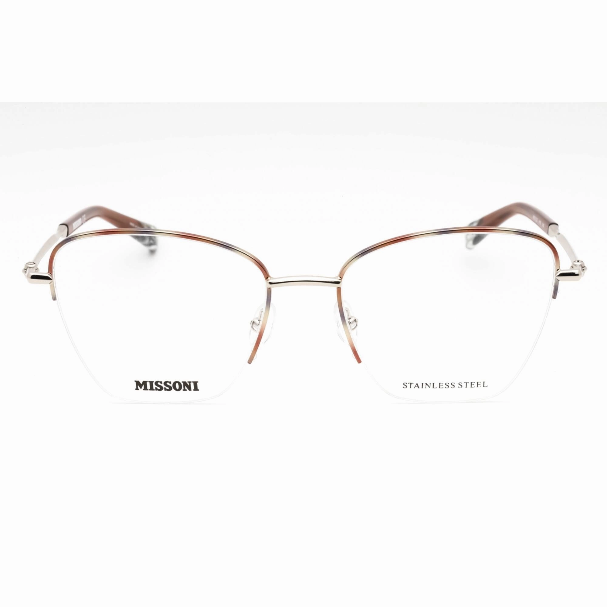 Missoni Women's Eyeglasses - Palladium Horn Half Rim Cat Eye Frame | MIS 0122 H16 00