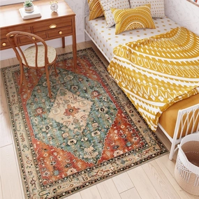 Moynesa WT-H223-640BLFGH-120X180 Boho Tribal Area Rug 4'x6' Washable Soft Non-Slip Kitchen Mat