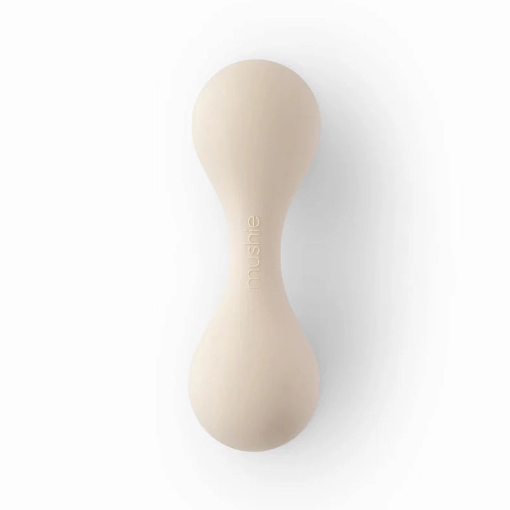 Mushie Silicone Baby Rattle Toy Shifting Sand