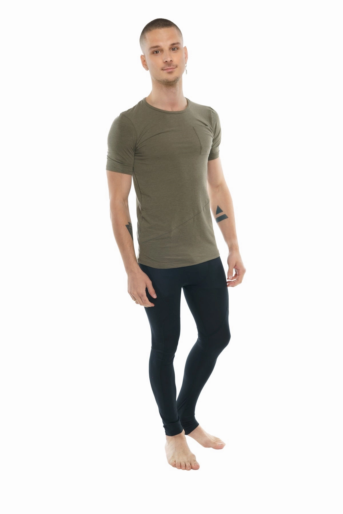 Perfect Pocket Crew-Neck Tee (Olive Green)
