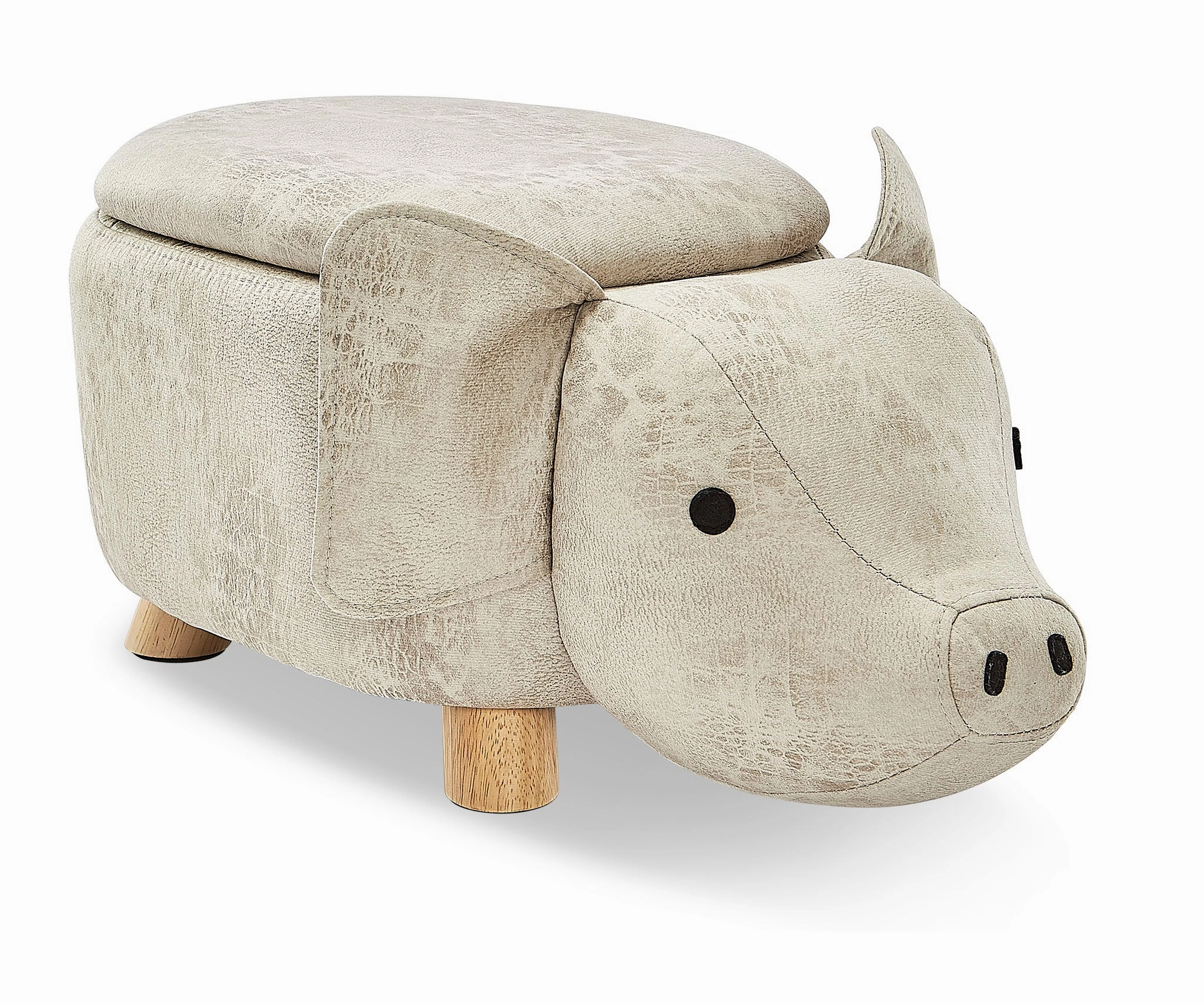 Pig Storage Ottoman - Grey