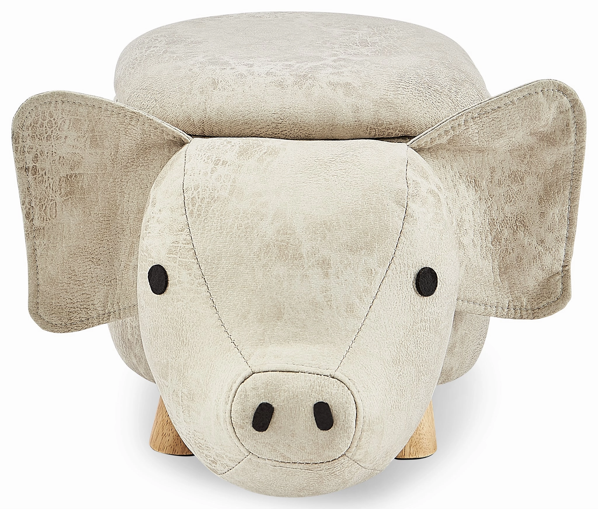 Pig Storage Ottoman - Grey