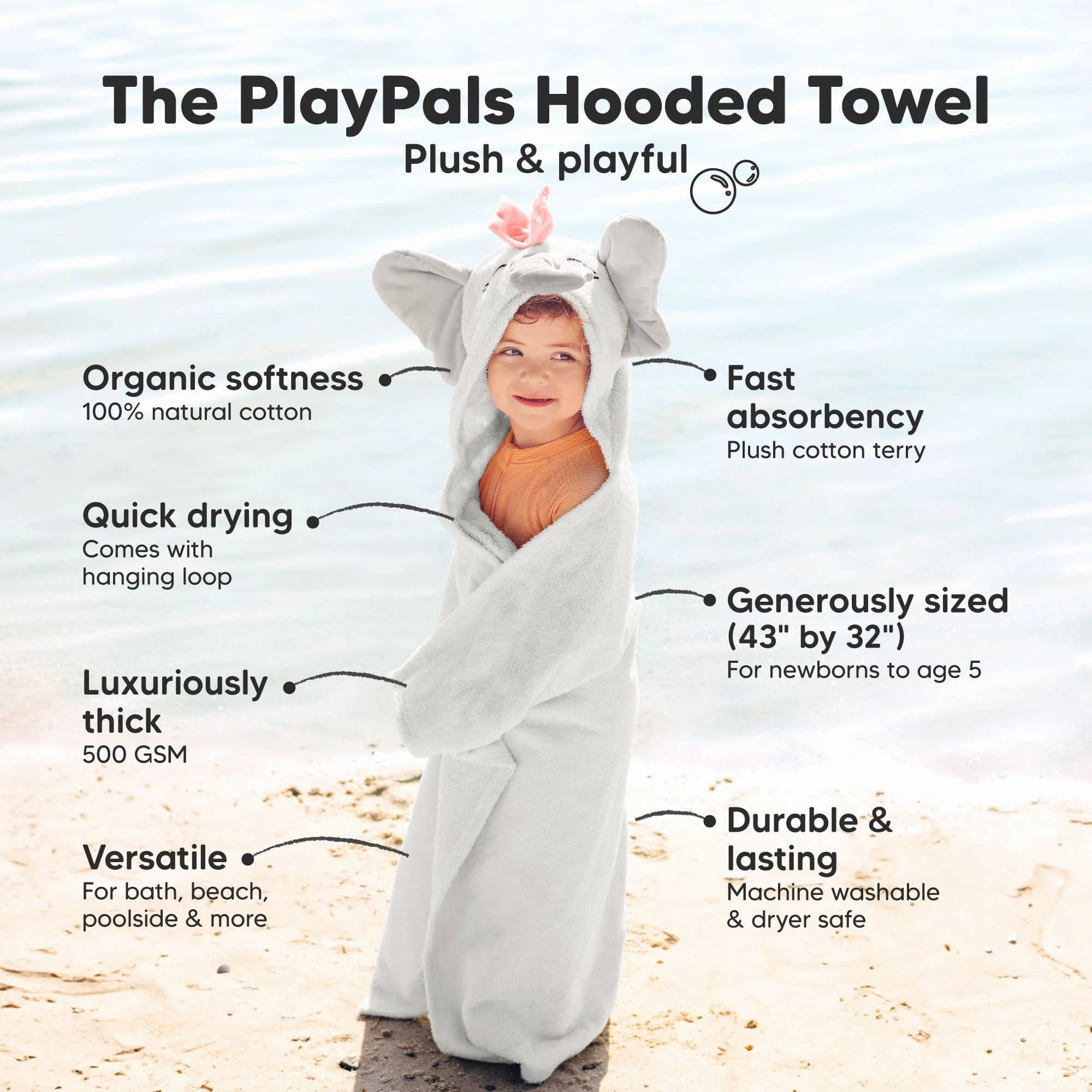 PlayPals Hooded Towel (Ella)