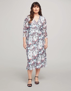 Plus Size Midi Wrap Dress - Sale