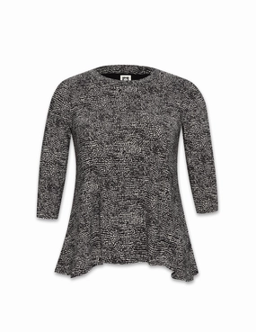 Plus Size Pebble Dot Sharkbite Knit Top- Sale