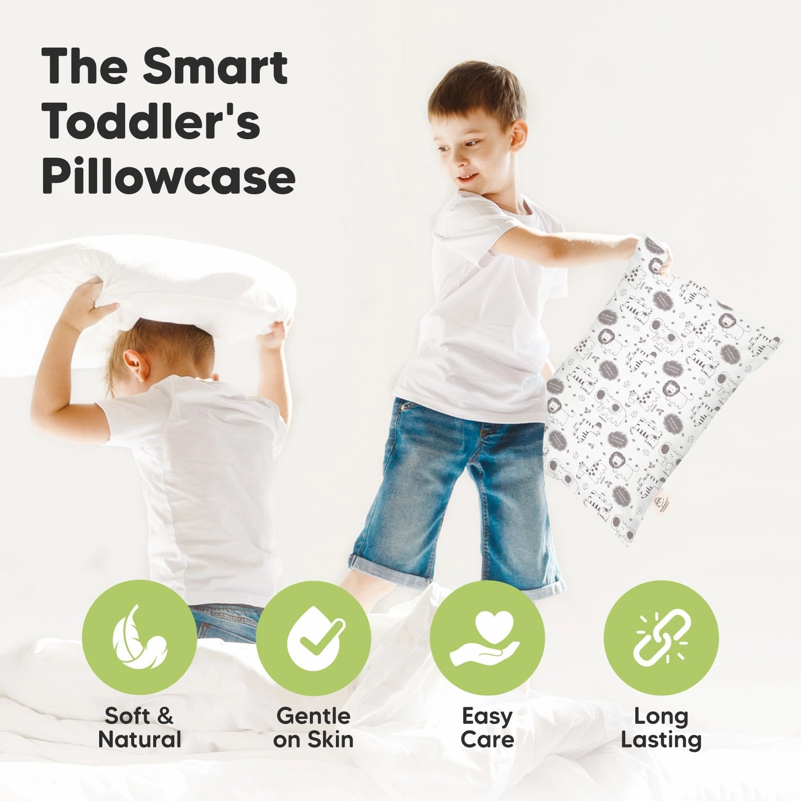 Printed Toddler Pillowcase 13X18" (KeaSafari)