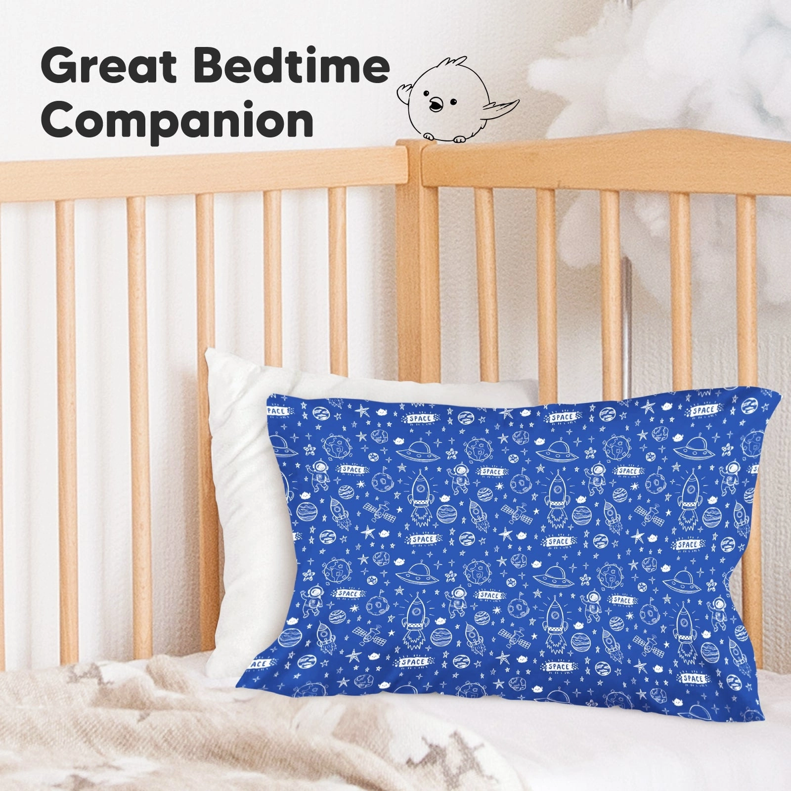 Printed Toddler Pillowcase 13X18" (Off to Space)