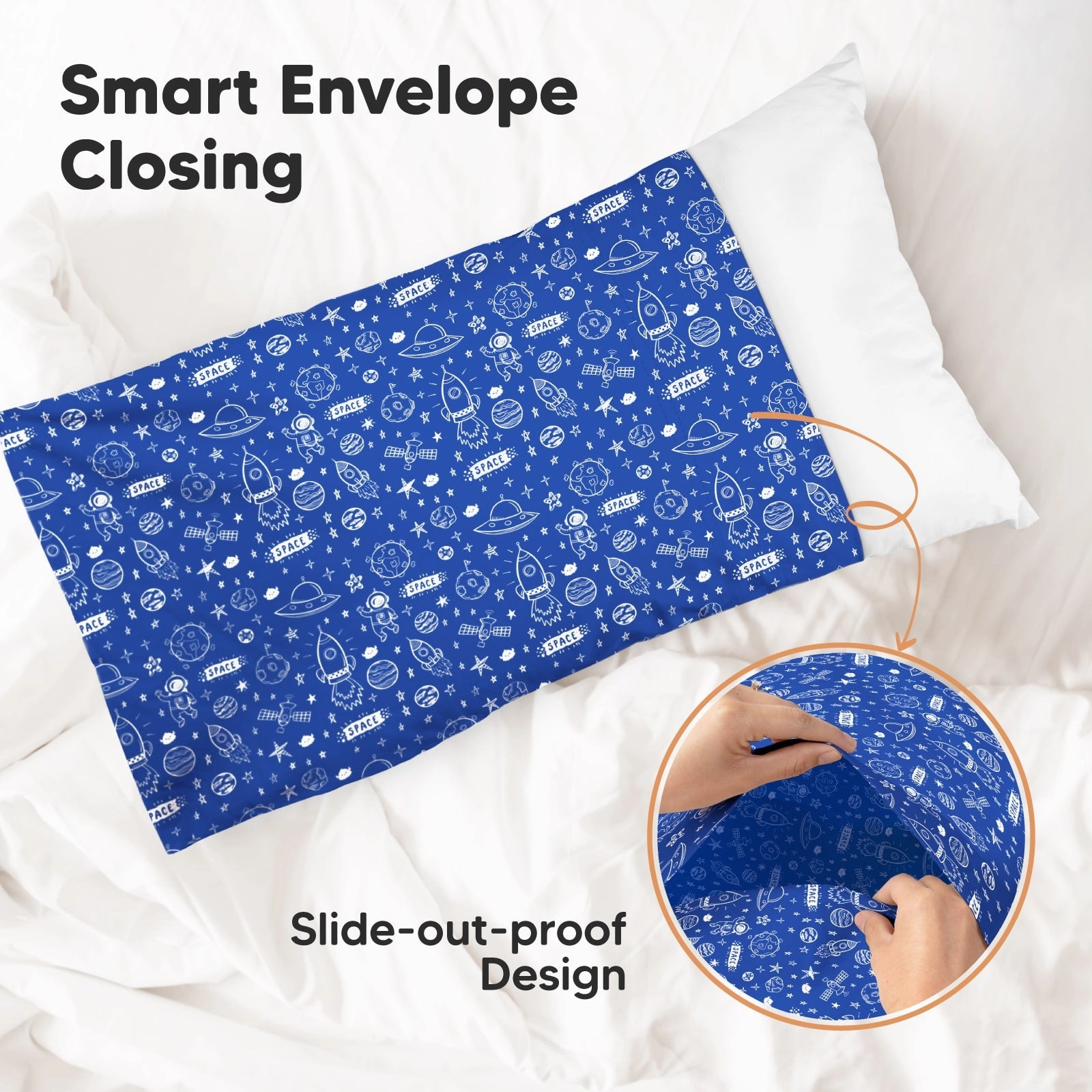 Printed Toddler Pillowcase 13X18" (Off to Space)