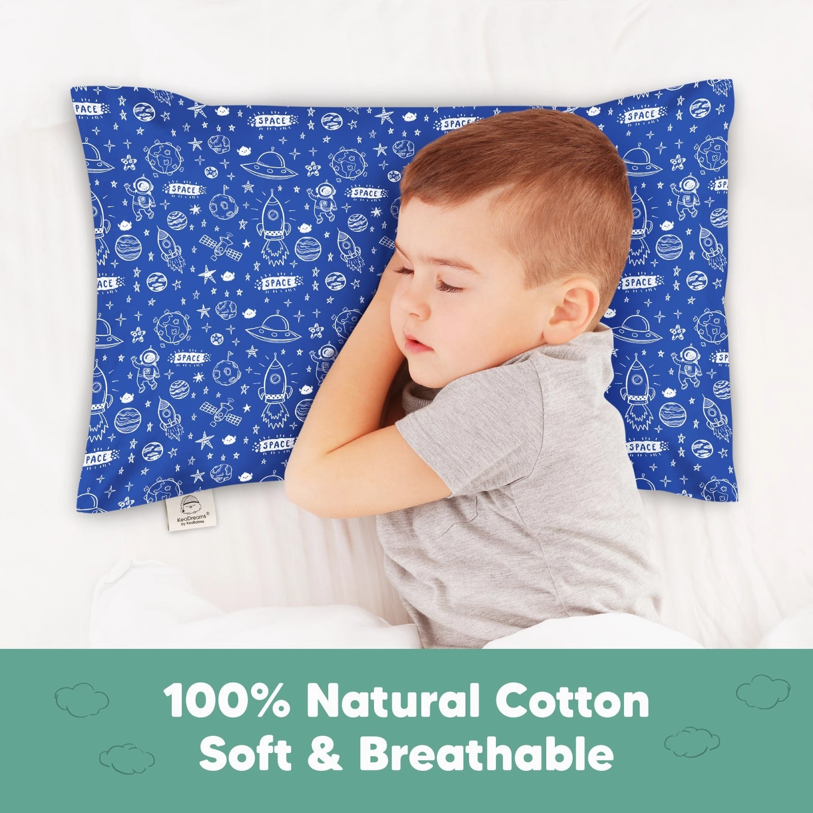 Printed Toddler Pillowcase 13X18" (Off to Space)