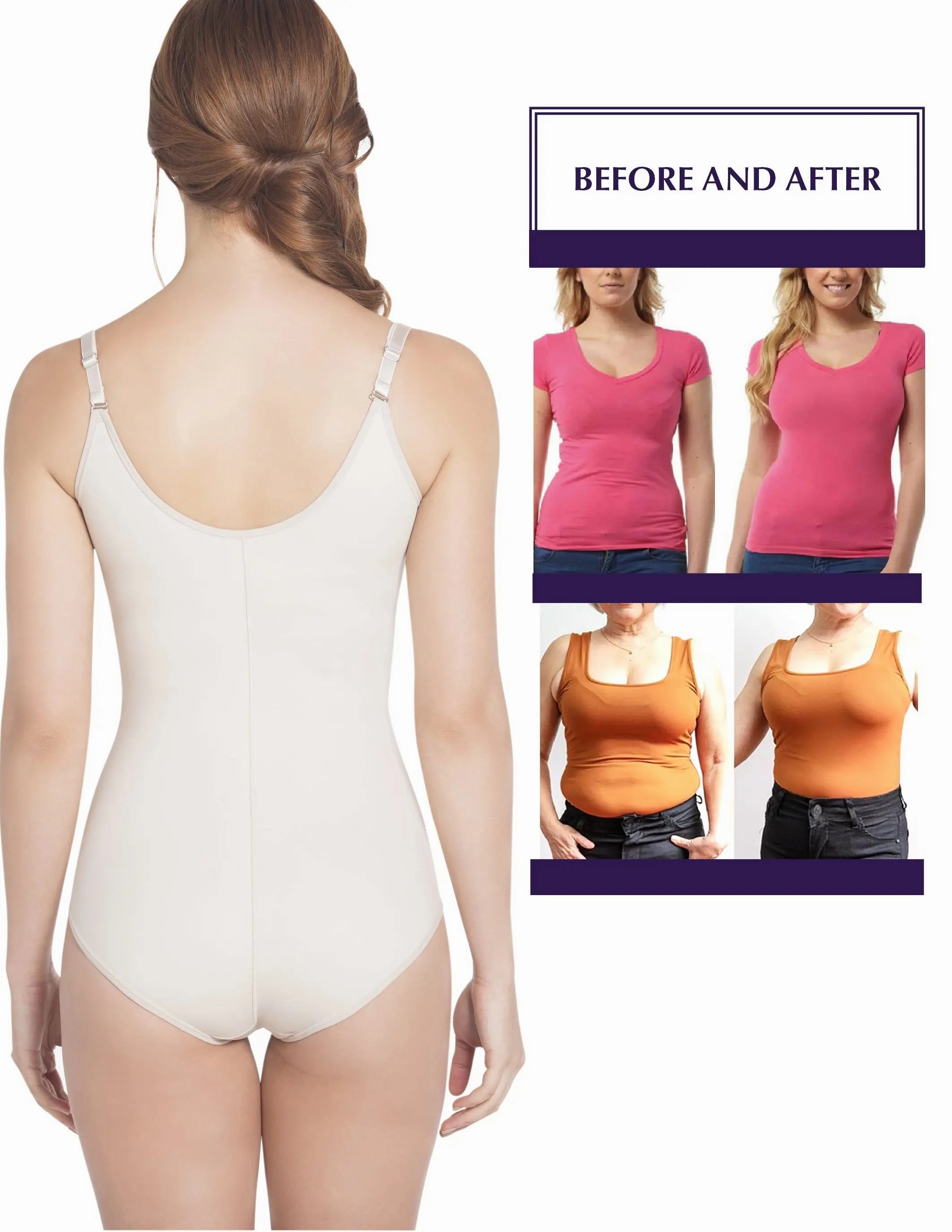 Siluet E6025 Slimming Braless Classic Panty Body Shaper with Latex