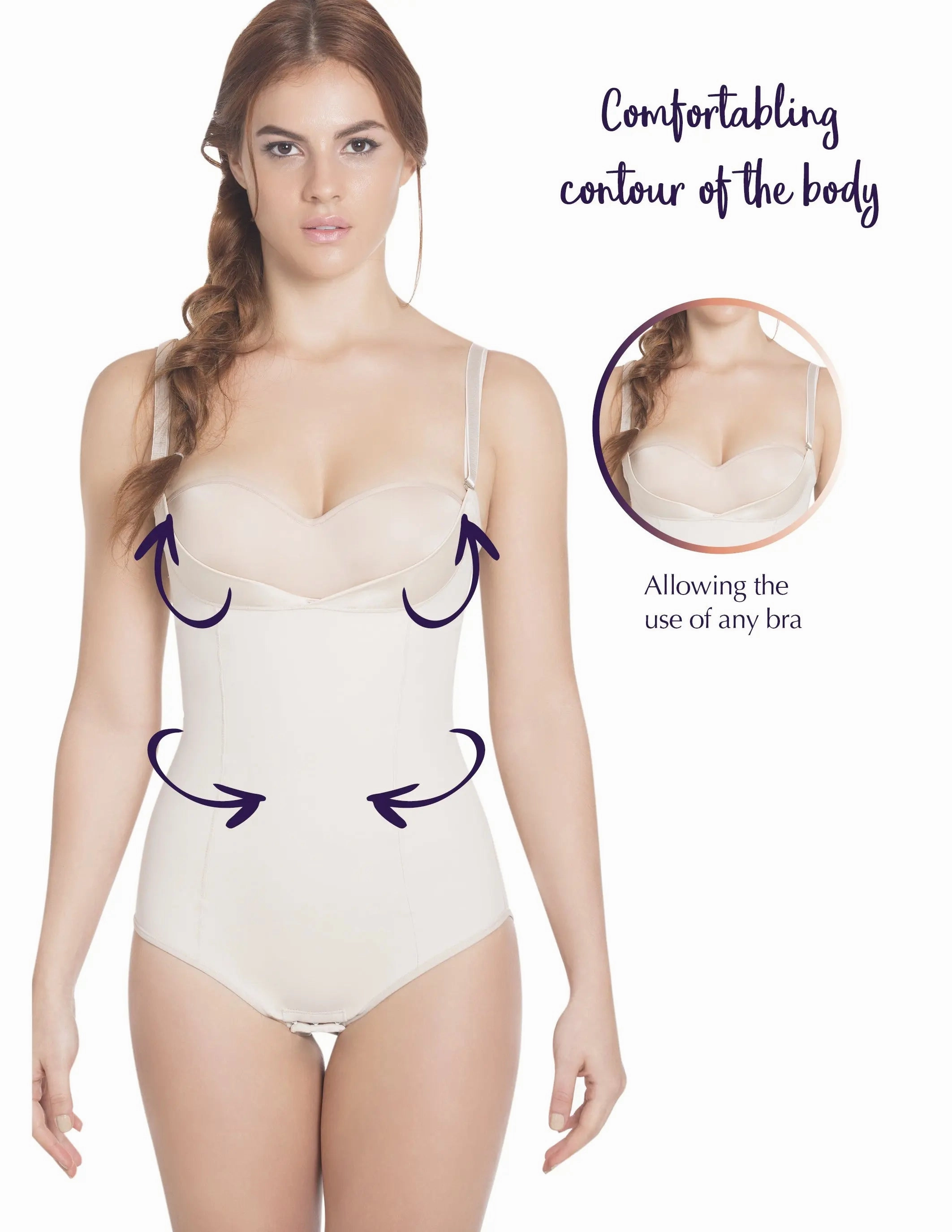 Siluet E6025 Slimming Braless Classic Panty Body Shaper with Latex