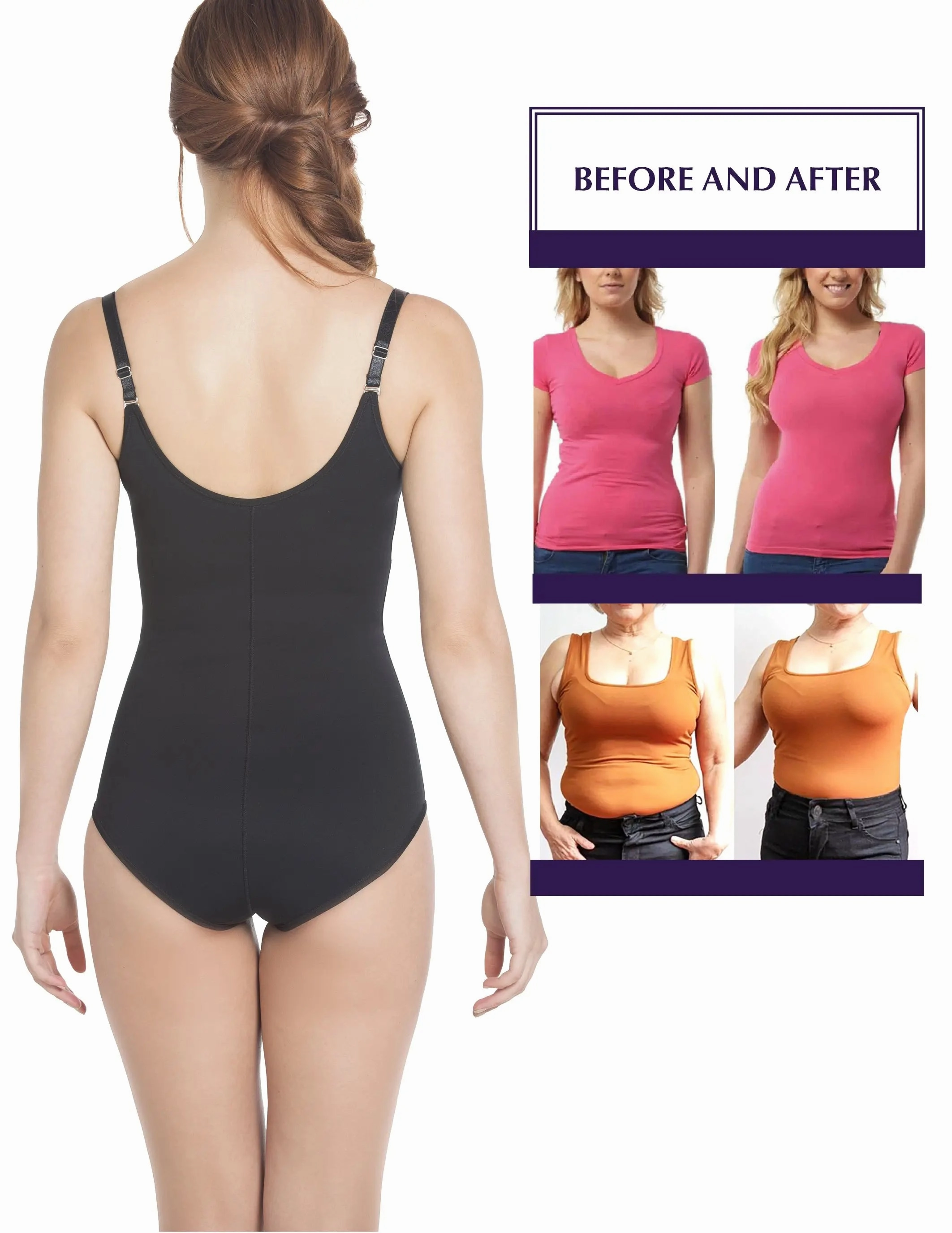Siluet E6025 Slimming Braless Classic Panty Body Shaper with Latex