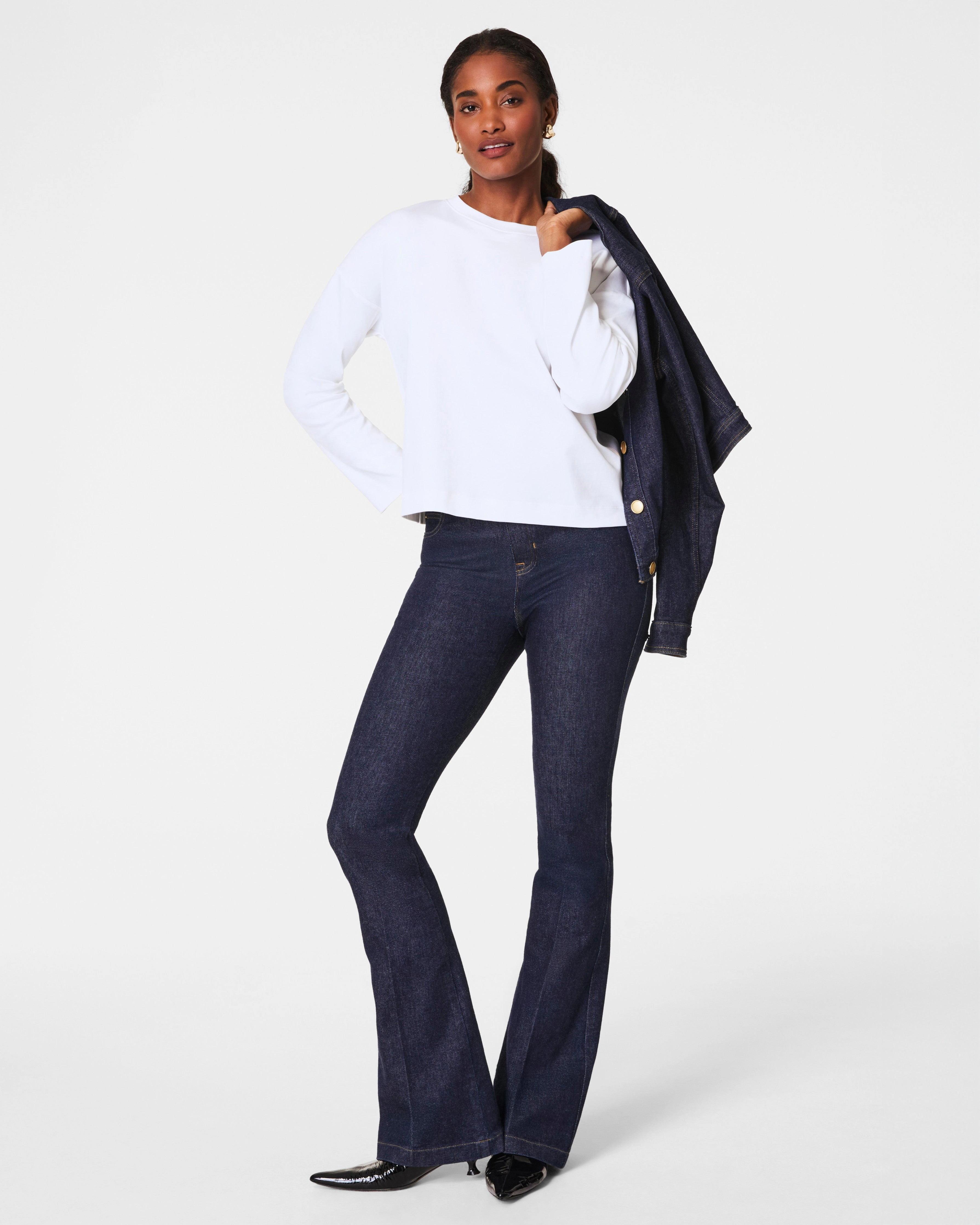 SPANX® Cotton Long Sleeve Crewneck Top