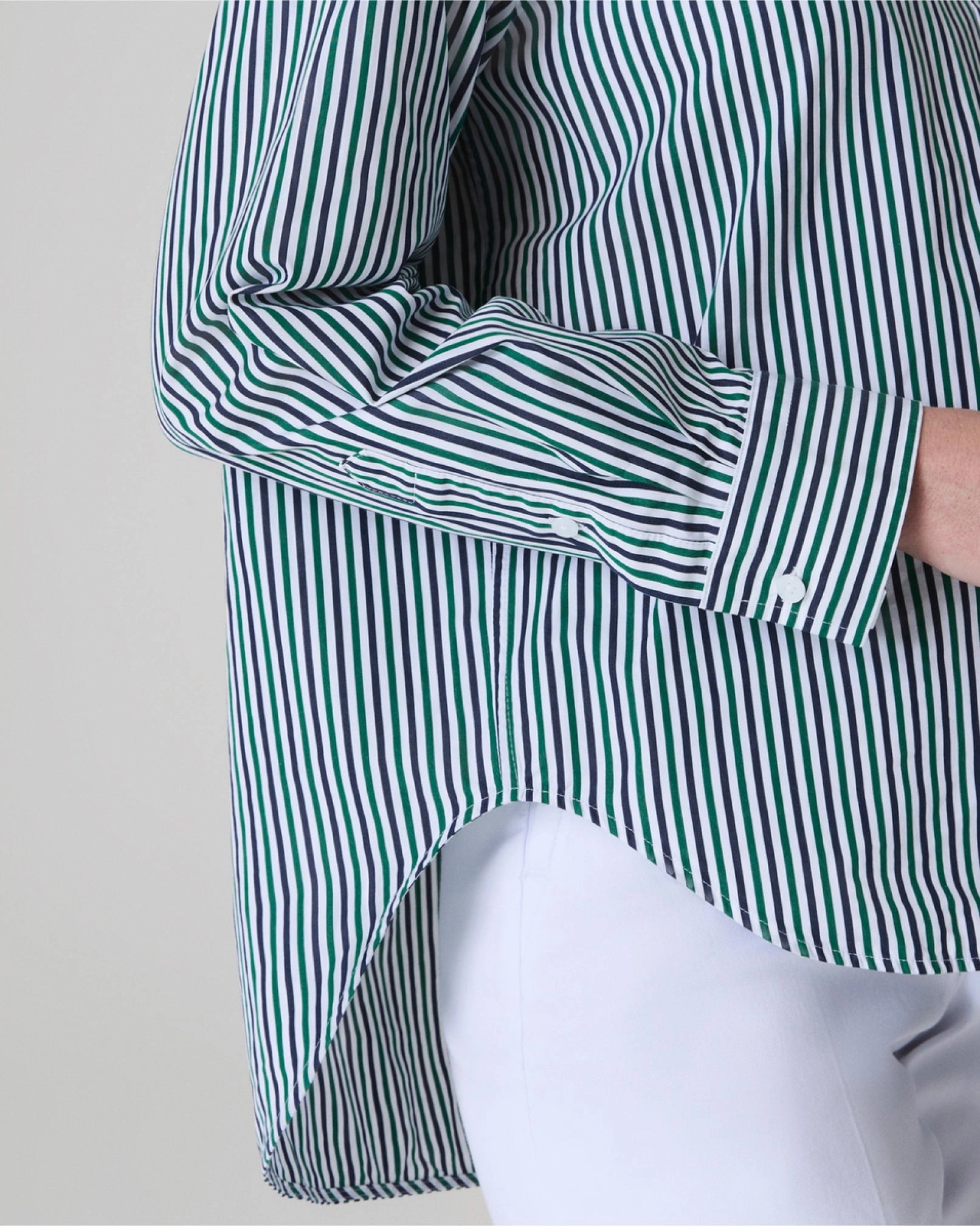SPANX® Poplin Oversized Button-Down, Stripes