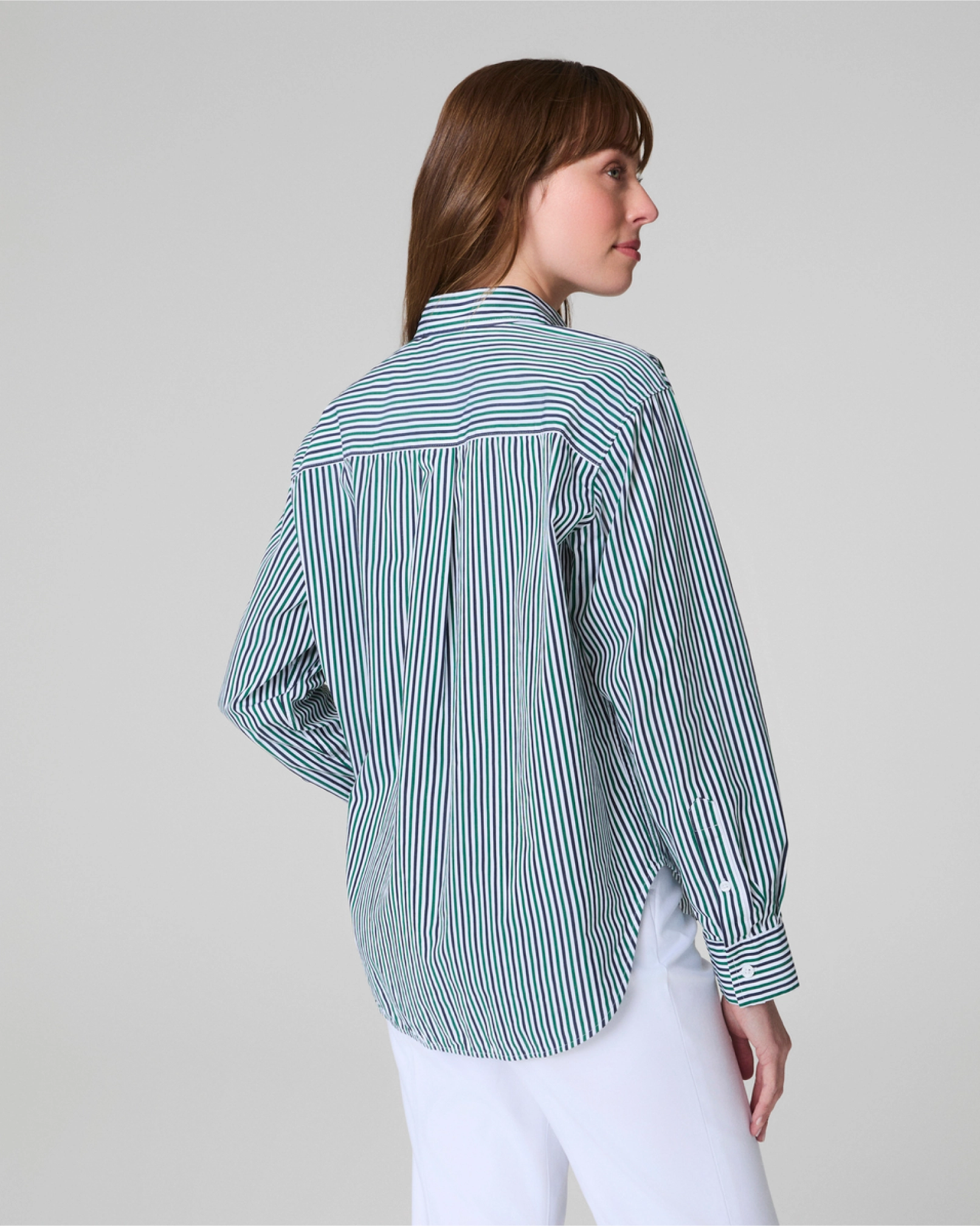 SPANX® Poplin Oversized Button-Down, Stripes