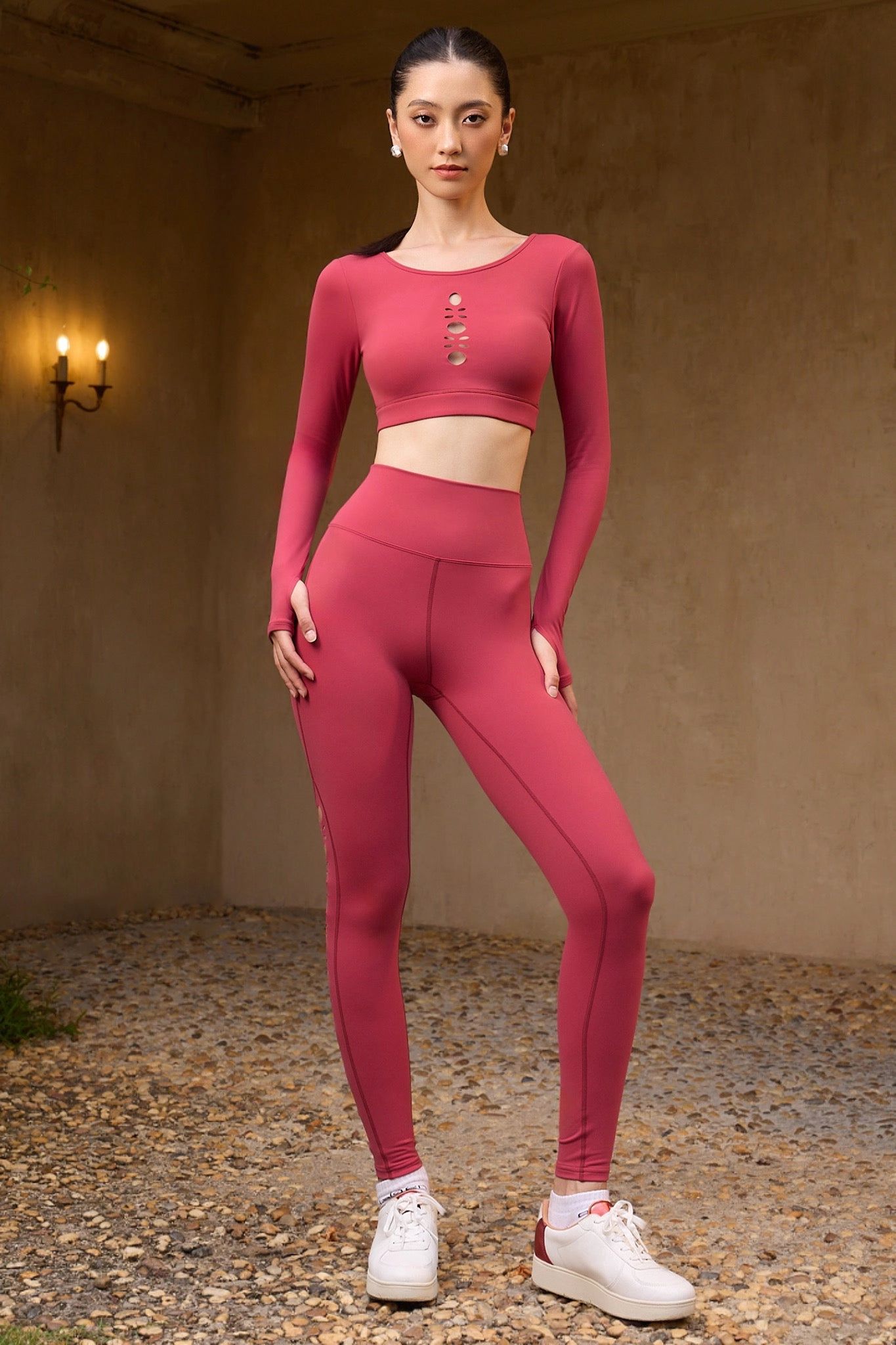 Tawny Long Sleeve Bra - Winery